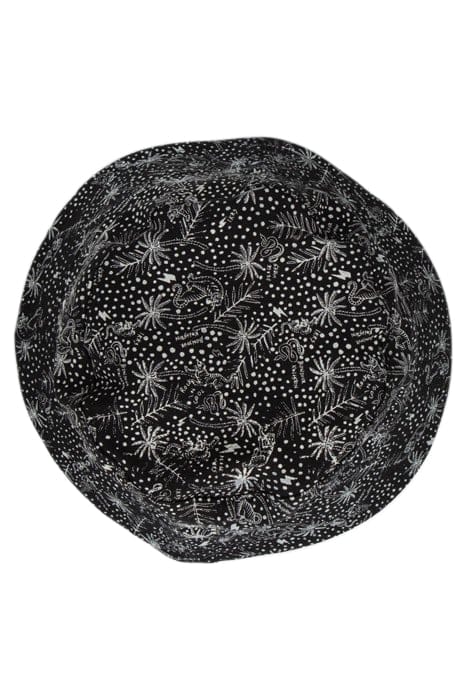 BOYS’ BLACK ORGANIC COTTON SUN HAT WITH EXOTIC LEAF PRINT 3