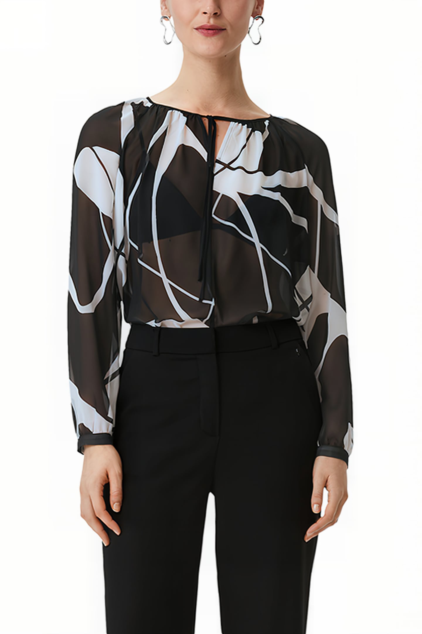 COMMA BLOUSES GREY/BLACK 1