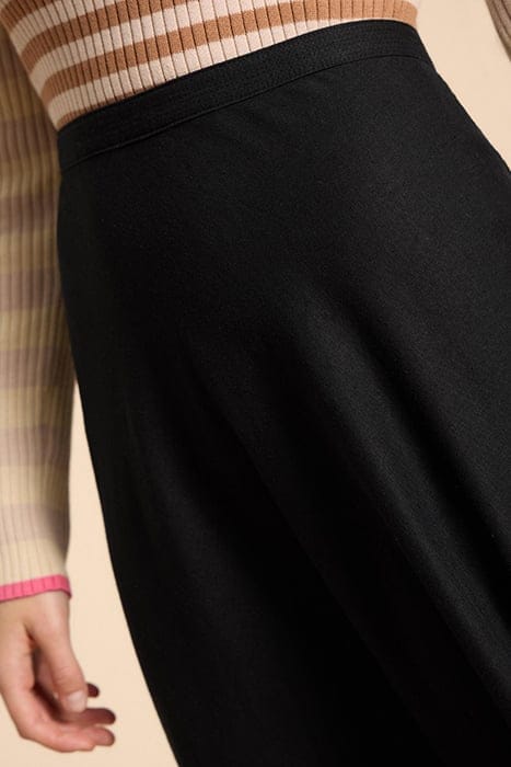 CLEMENCE LINEN BLEND SKIRT PURE BLACK 4
