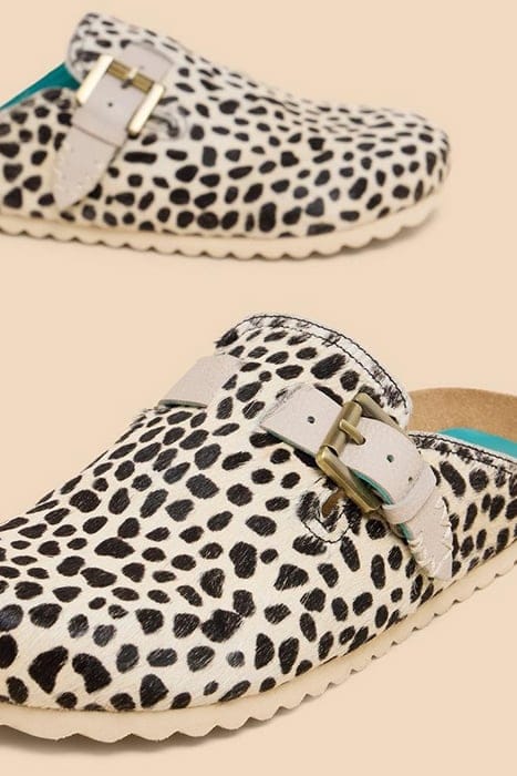 MYRTLE LEATHER SLIP ON MULE NATURAL PRINT 3