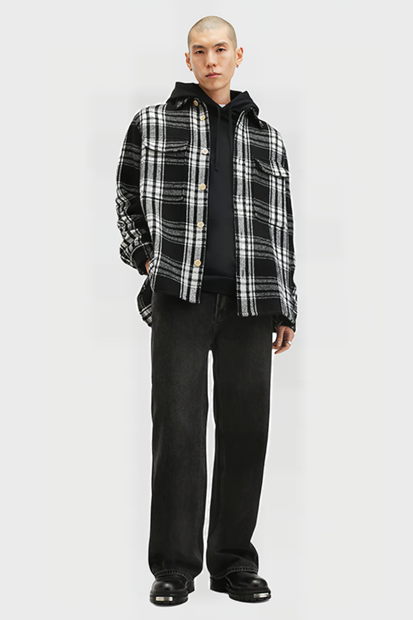 IMBER LS SHIRT BLACK/ECRU WHITE 3