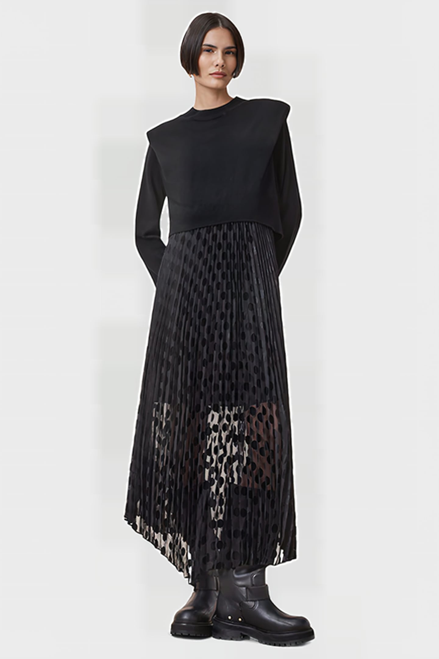 LEIA DOTT DRESS BLACK 1