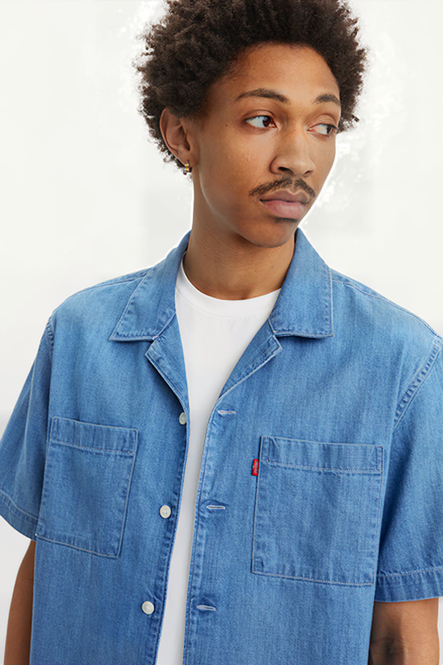 THE STANDARD CAMP SHIRT SUN STARES DENIM 4