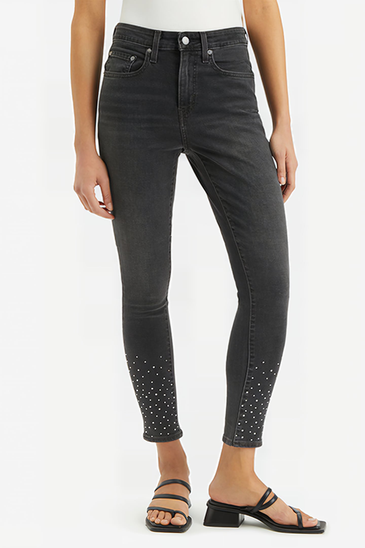 721 HIGH RISE SKINNY LAVA ROCK RHINESTON 1