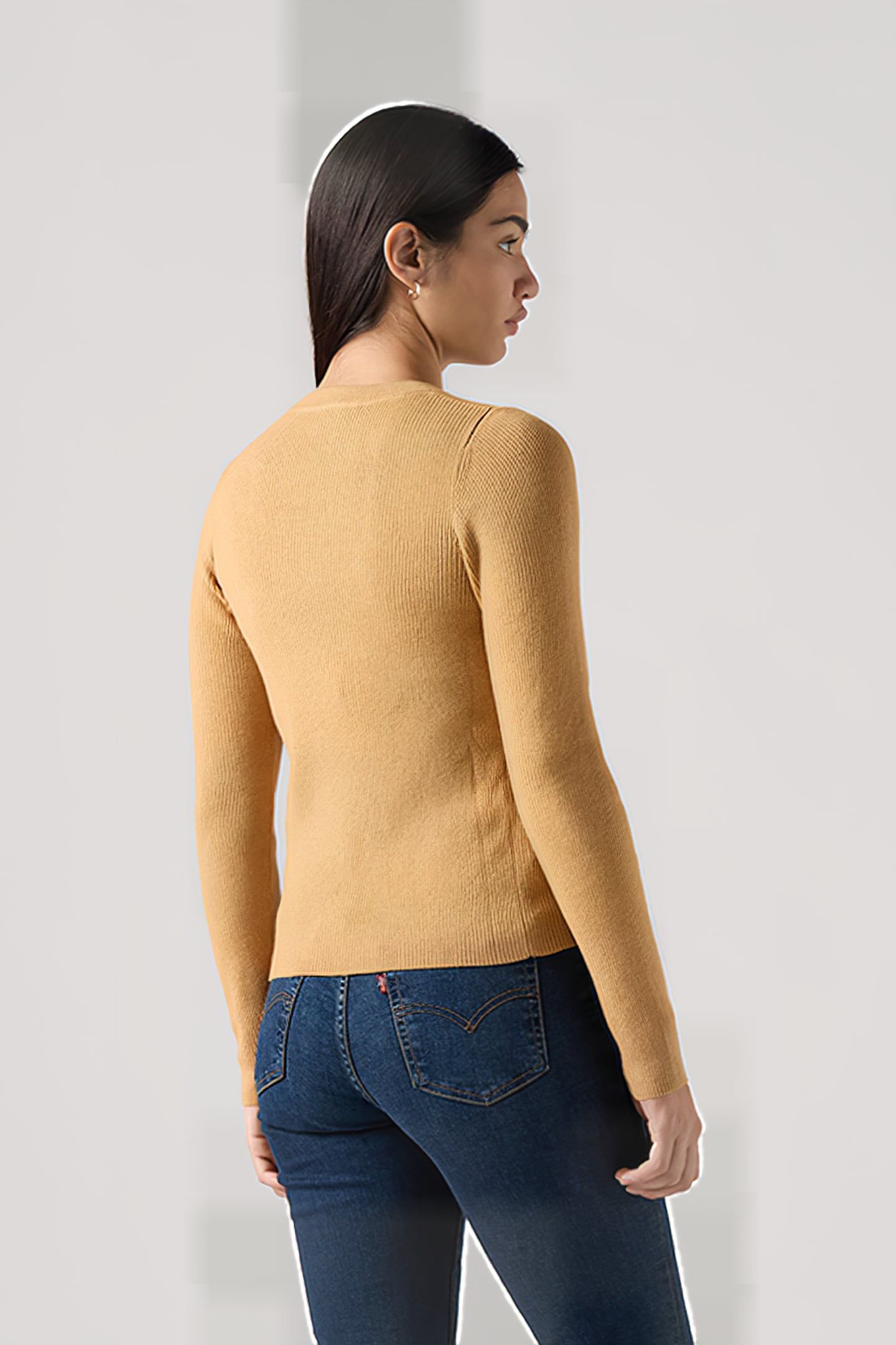 RIB CREW SWEATER TAN RIB 2