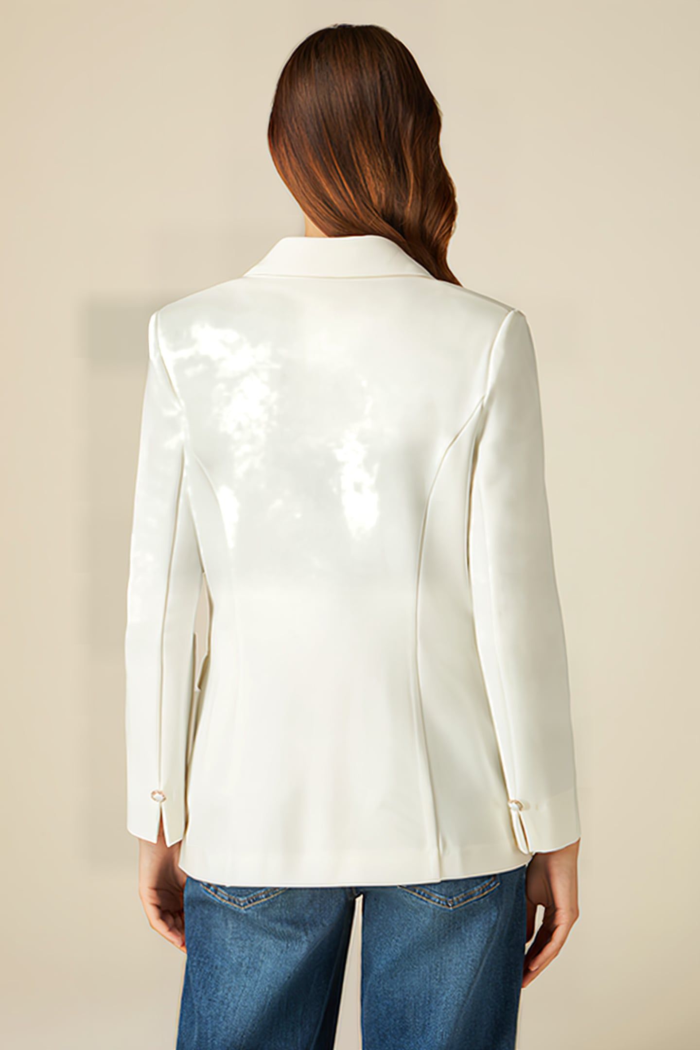 MILANO-STITCH BLAZER WITH JEWEL BUTTONS WHITE 2