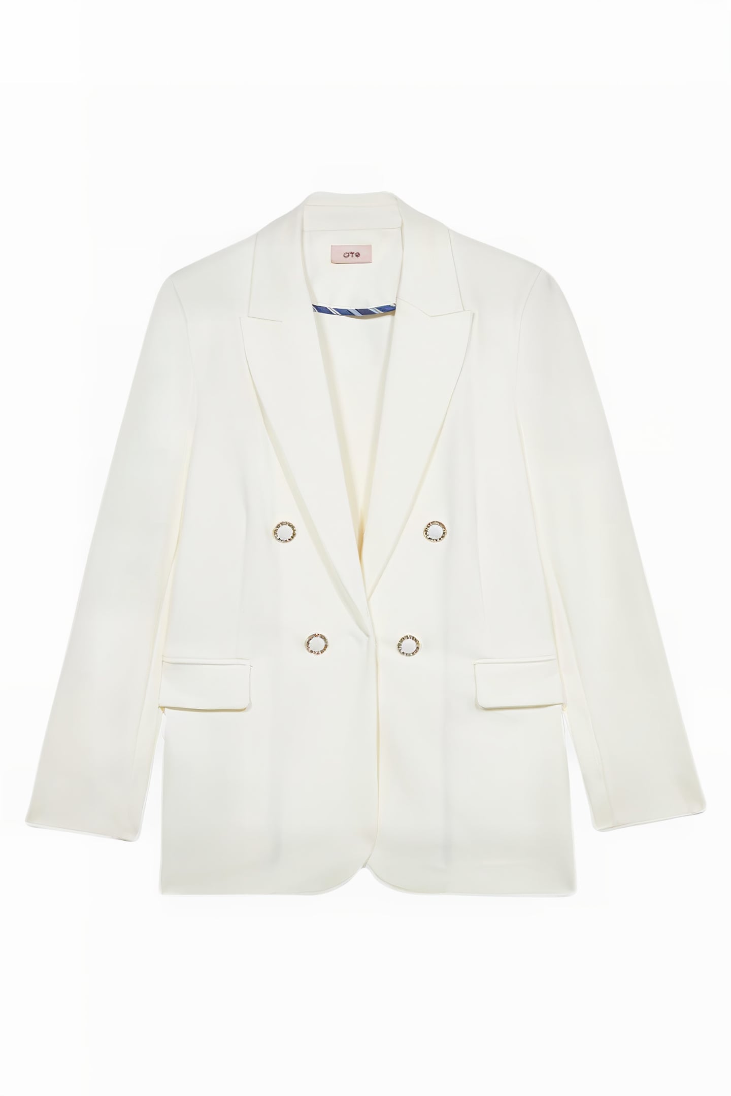 MILANO-STITCH BLAZER WITH JEWEL BUTTONS WHITE 4