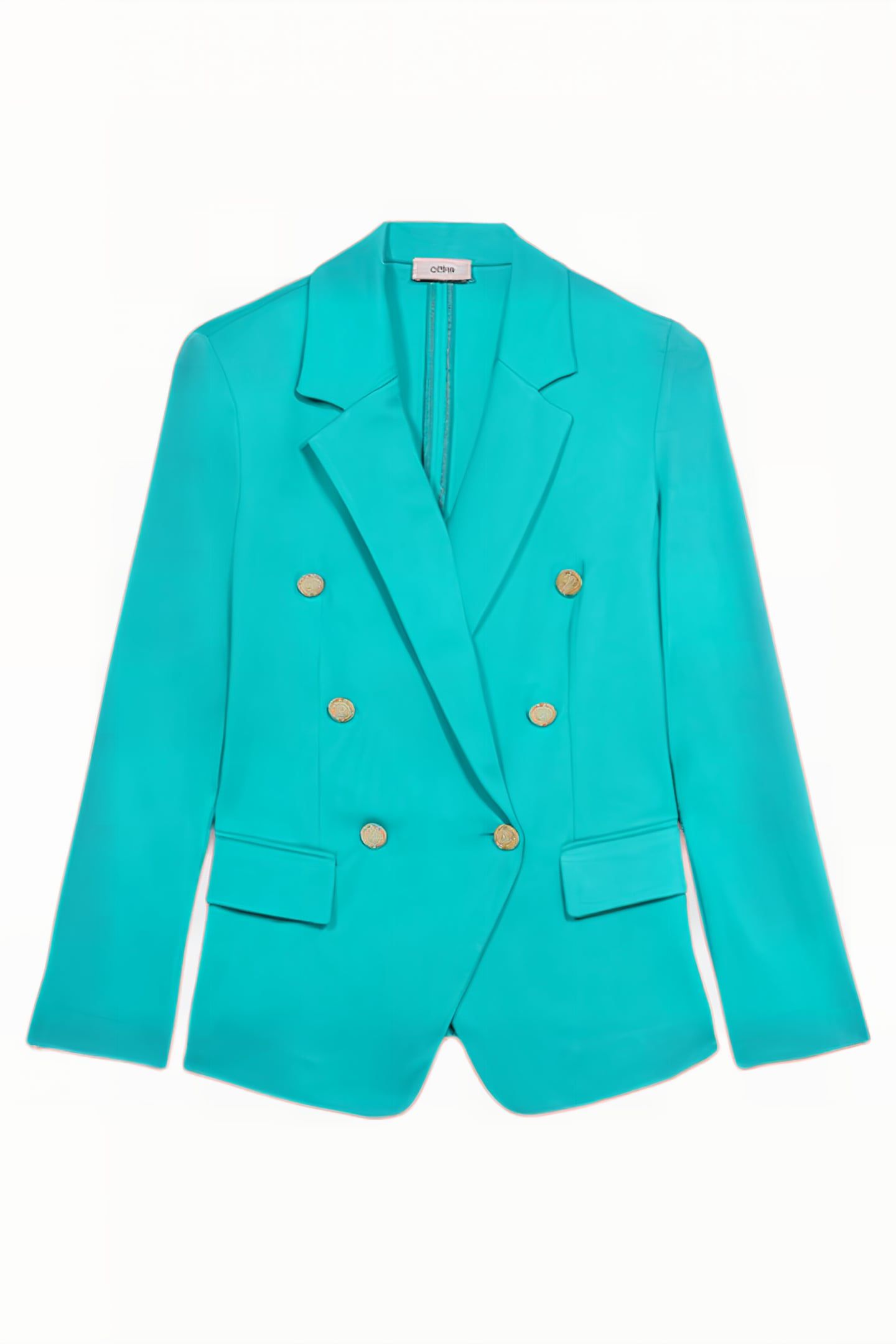 DOUBLE-BREASTED JERSEY BLAZER GREEN 4