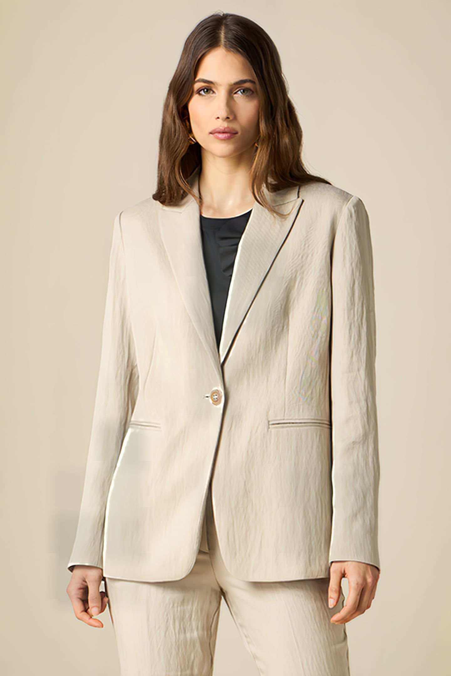 TENCEL-BLEND BLAZER NATURAL 1