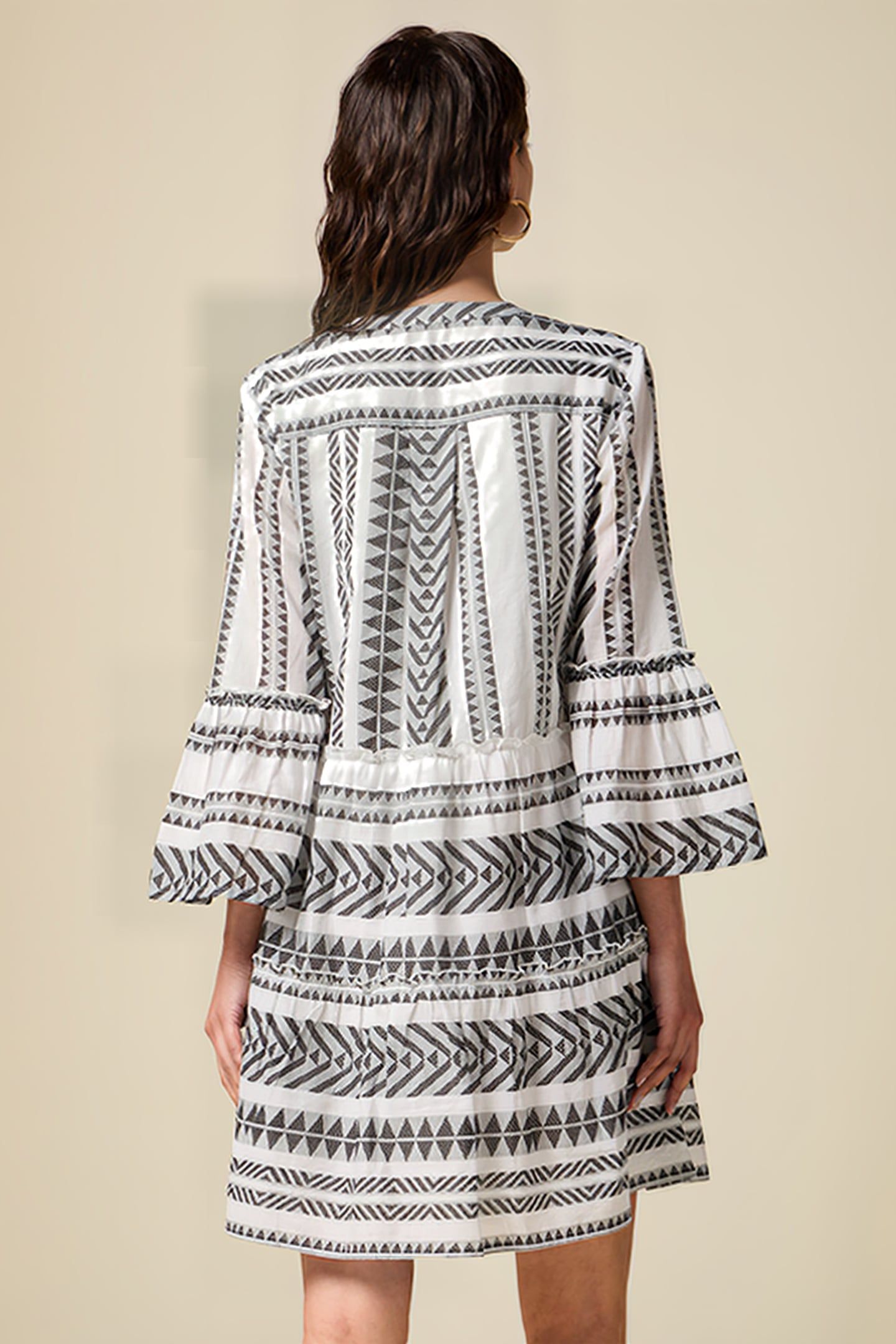 SHORT FLARED COTTON DRESS WHITE 2