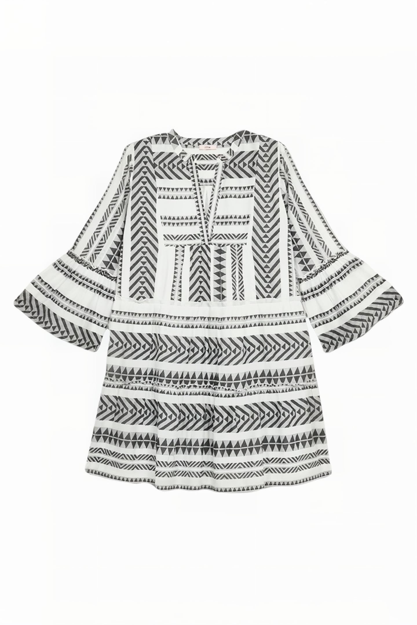 SHORT FLARED COTTON DRESS WHITE 3