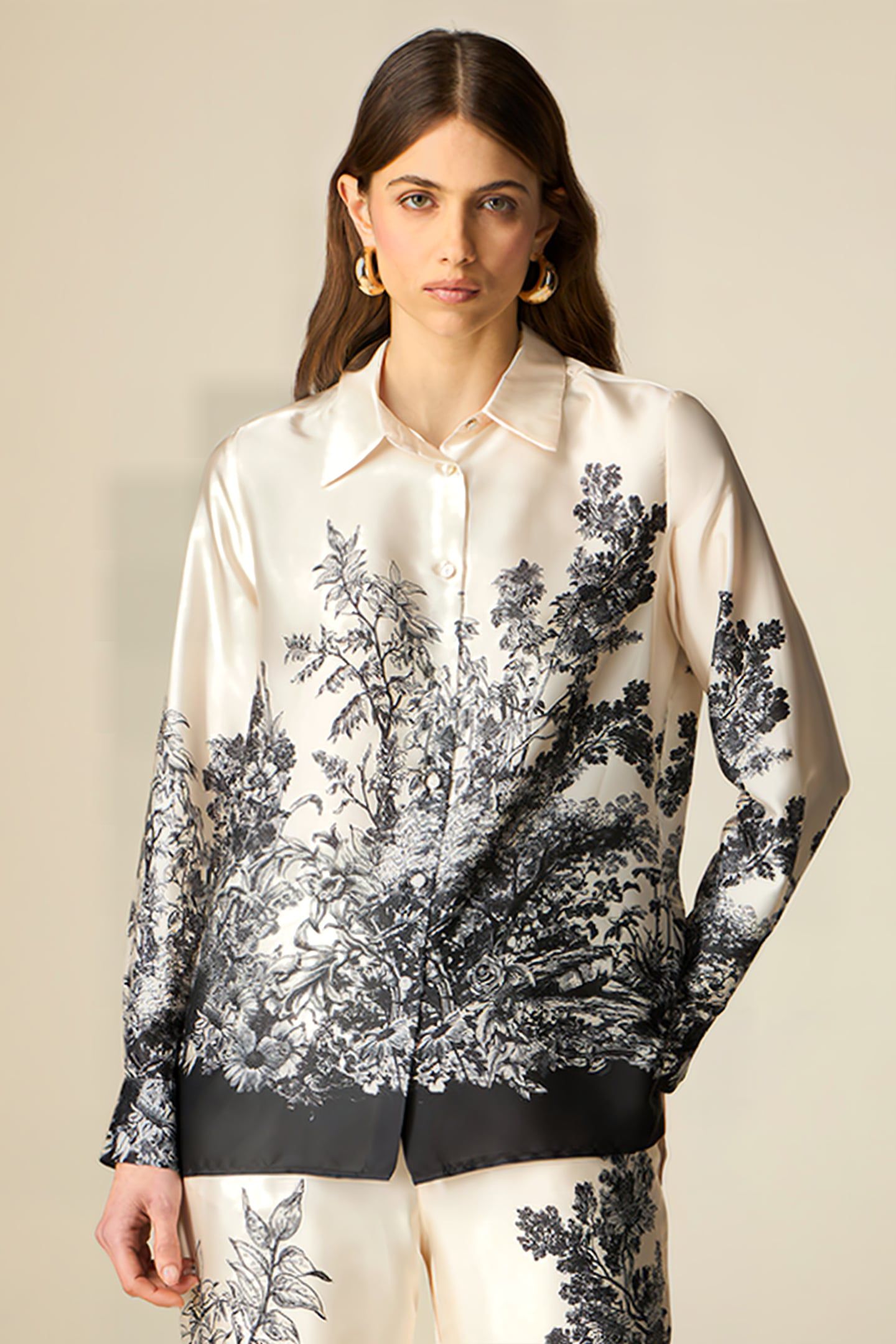 PATTERNED SATIN SHIRT WHITE 1