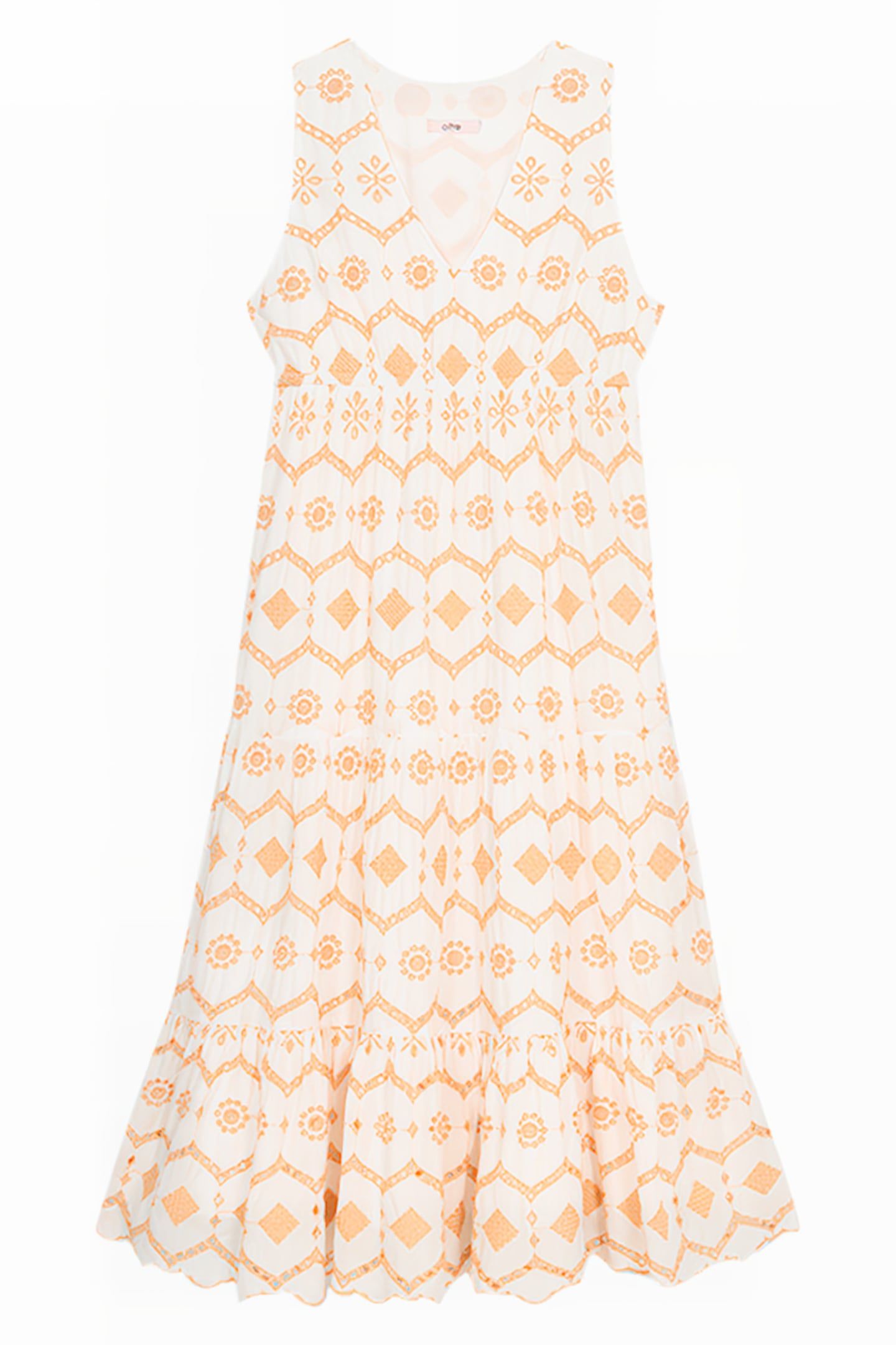 LONG BRODERIE ANGLAISE DRESS WHITE 3