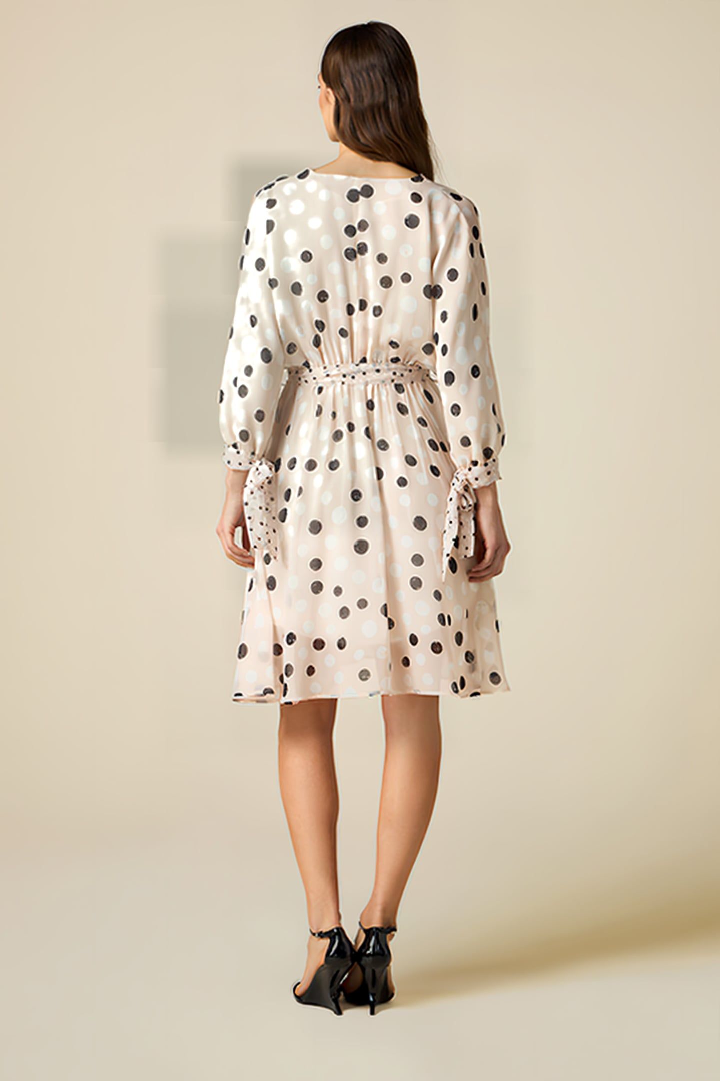 POLKA DOT DRESS WITH BOW PINK 2