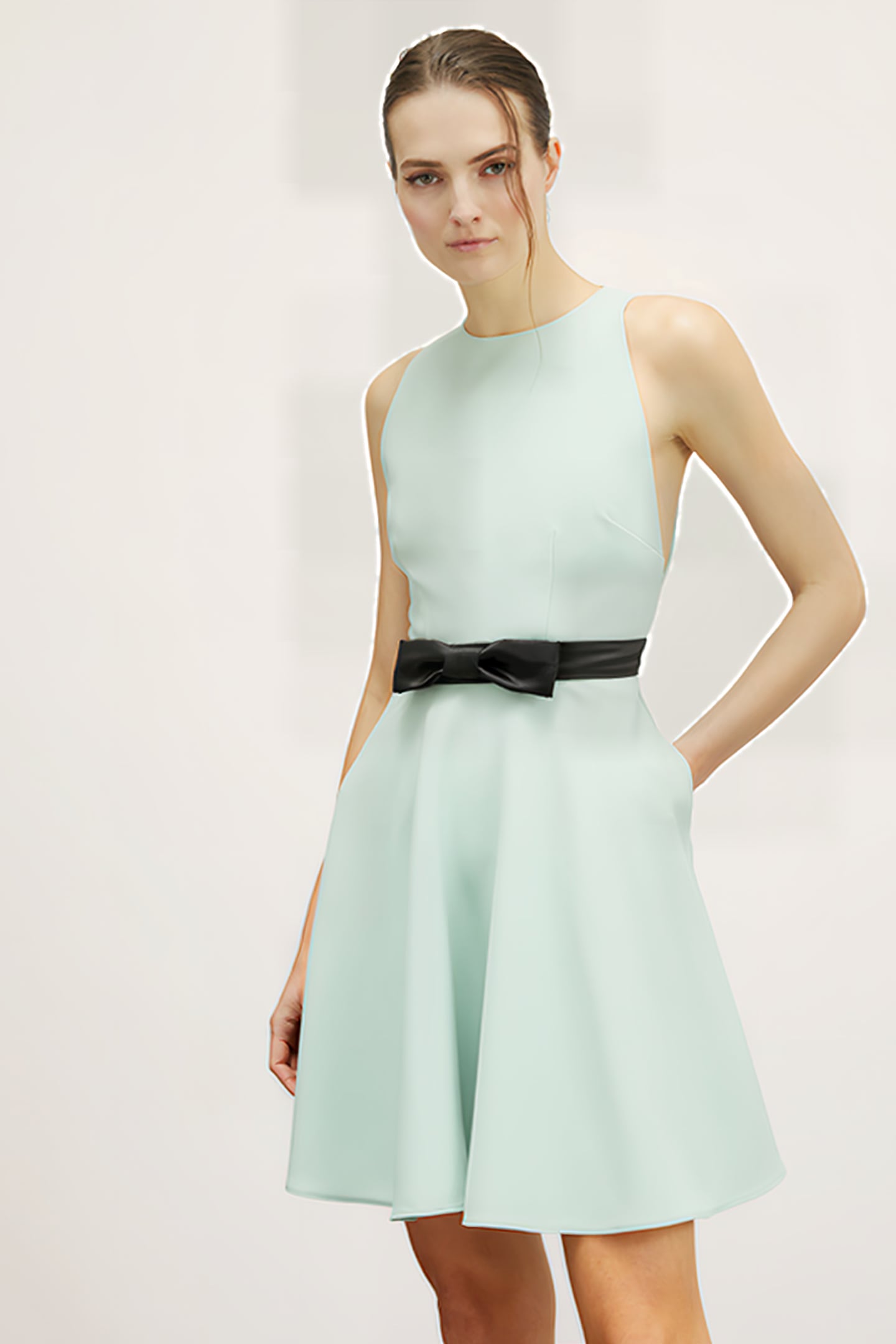 MINI DRESS WITH A BOW AT THE WAIST MULTICOLOR 1