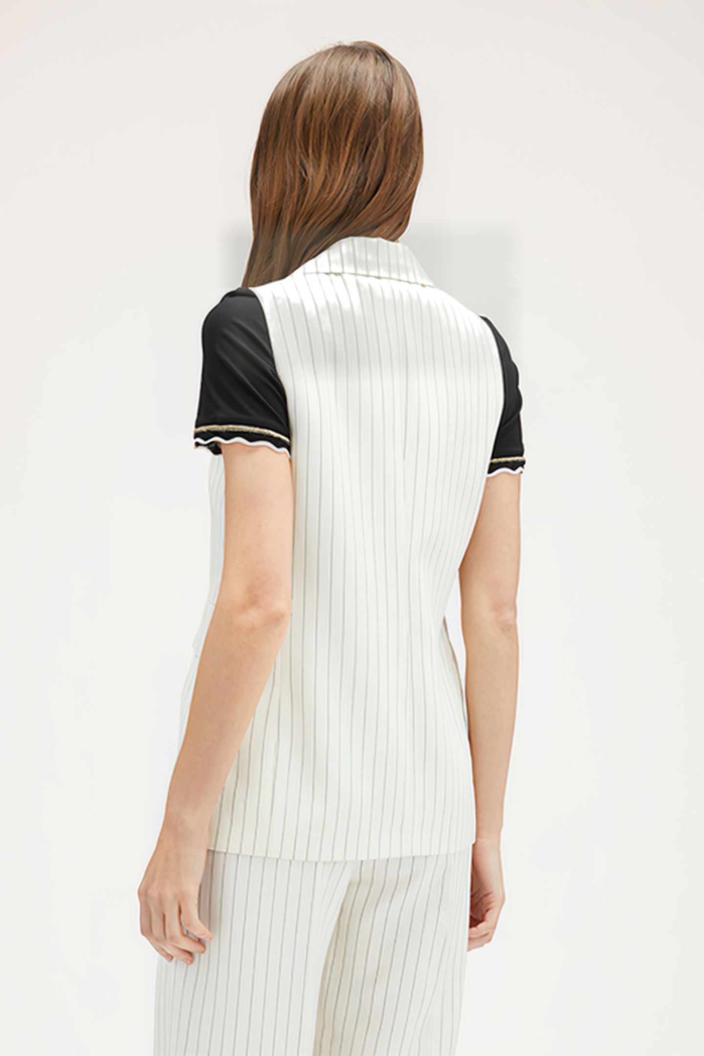 STRIPED LONG FLOWING WAISTCOAT WHITE 2