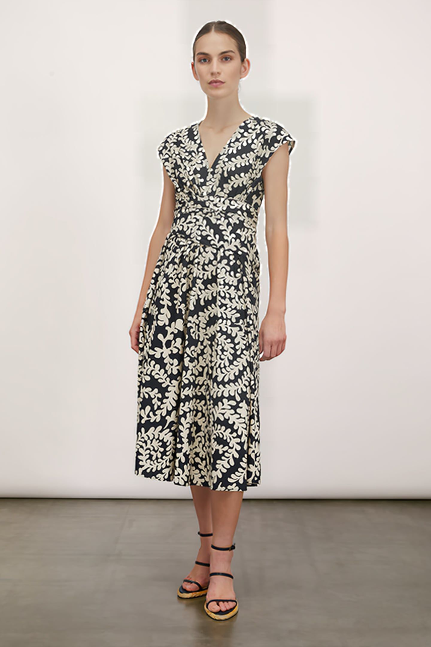POPLIN MIDI DRESS BLACK 1