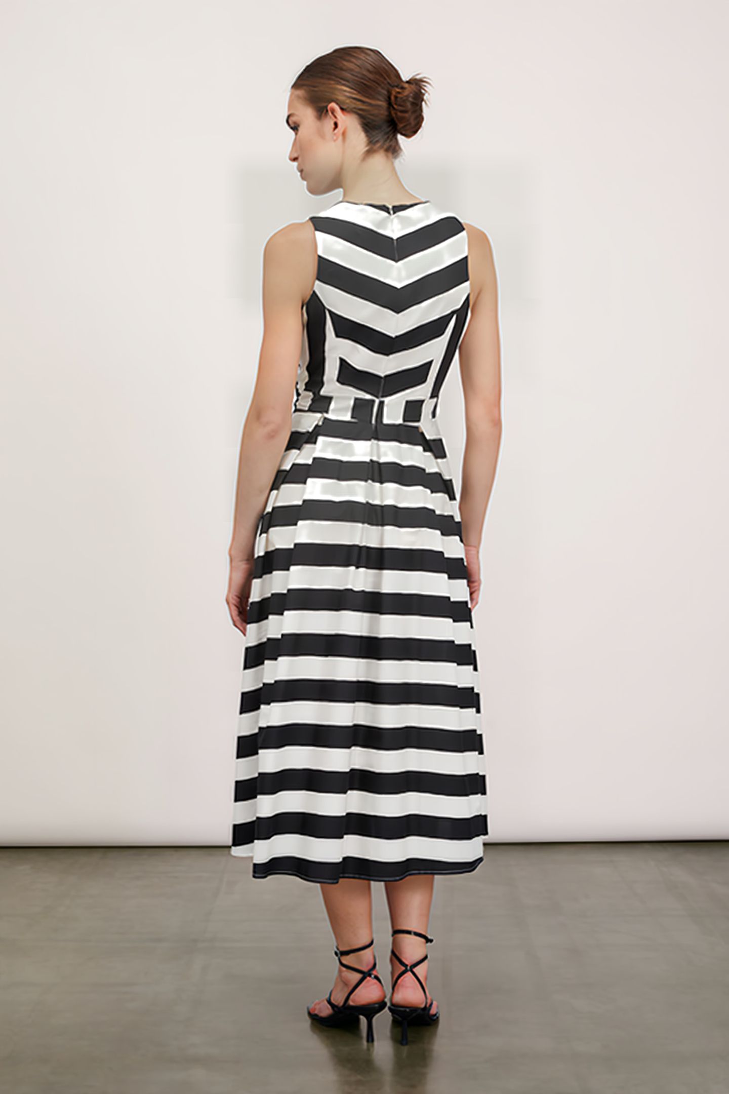 STRIPED MIDI DRESS BLACK 2