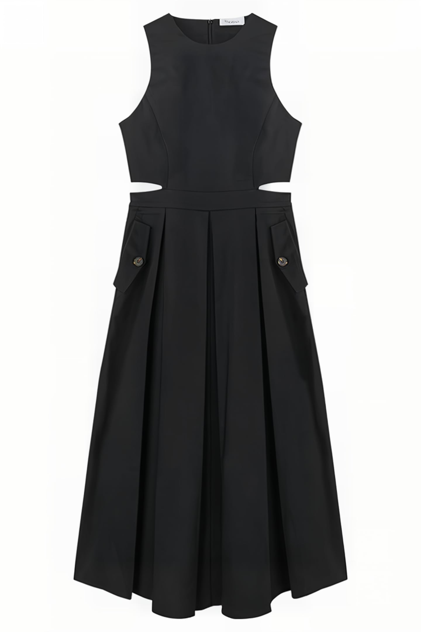 MIDI DRESS WITH CUT-OUT ON THE SIDES BLACK 3