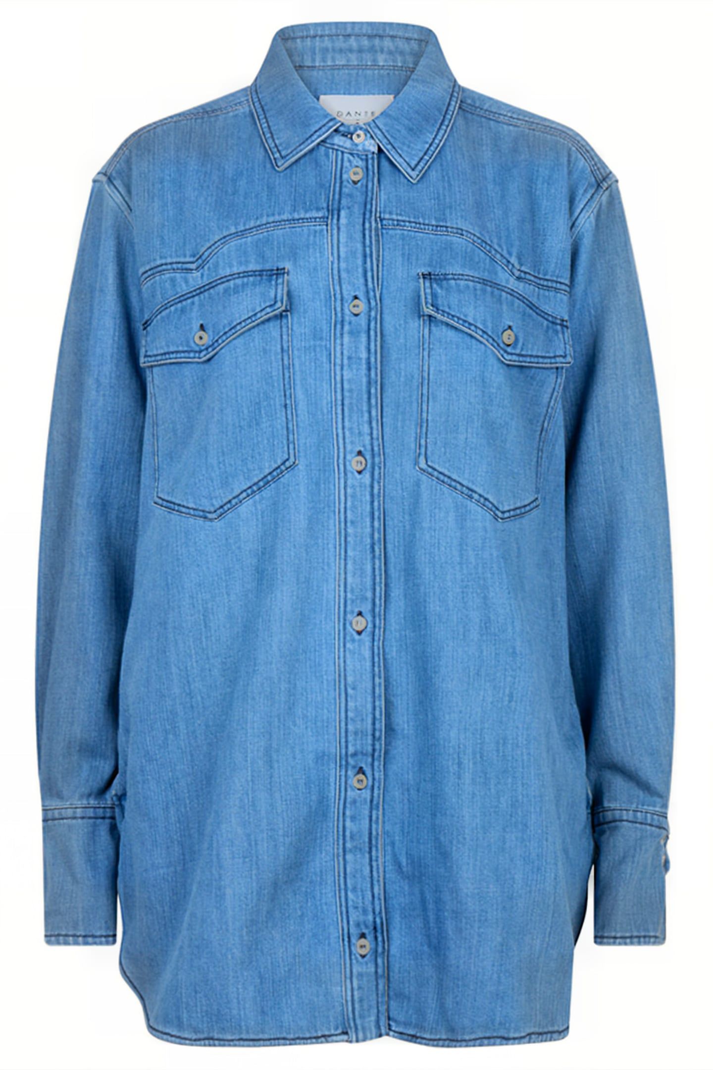 CLOVER DENIM TRUCKER SHIRT STONE BLUE 7