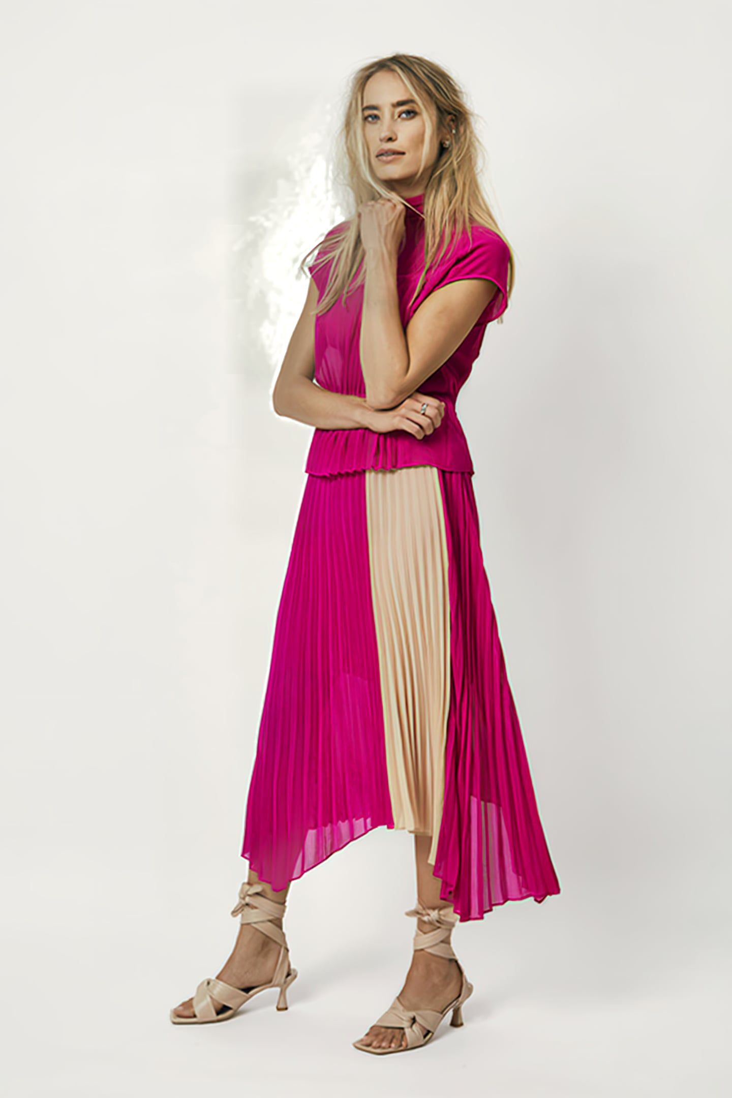 FARAWAY COLOURBLOCK SKIRT HIBISCUS PINK 9