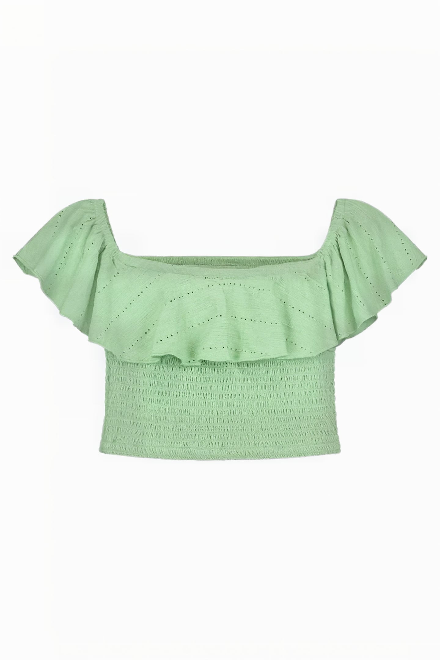 BRODERIE TOP MISTY GREEN 1