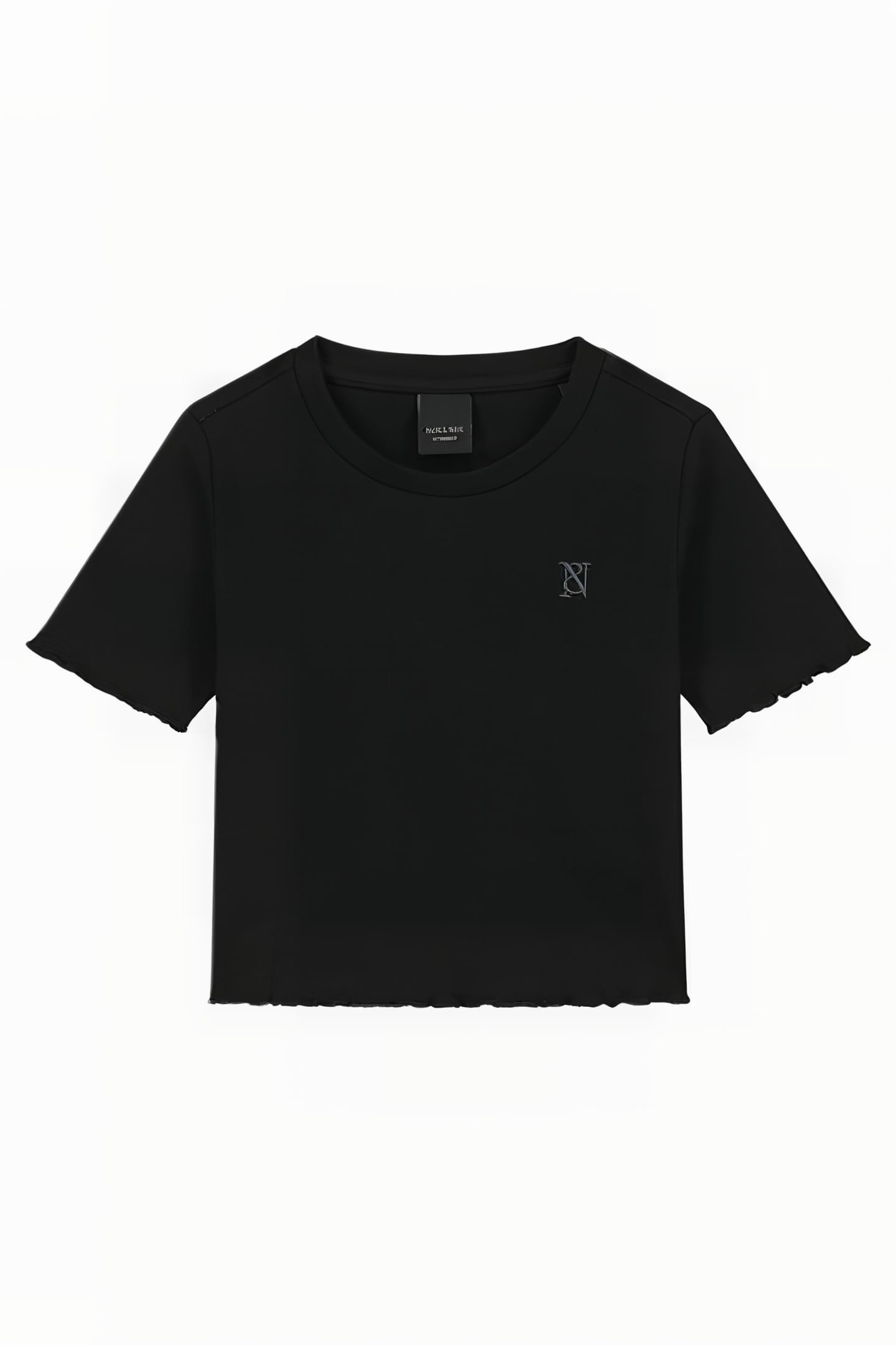 LETTUCE RIB T-SHIRT BLACK 1