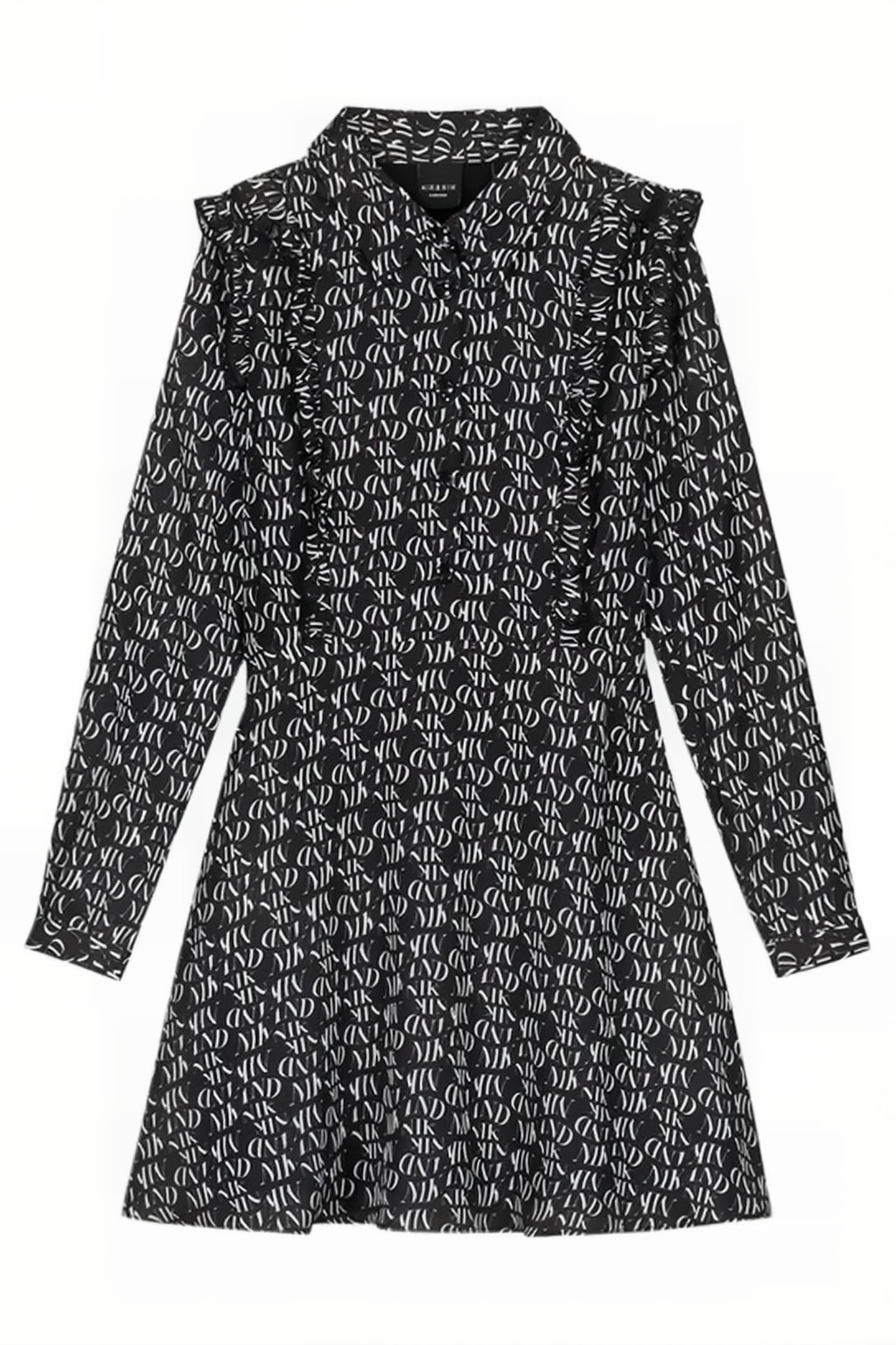 CHARLEY DRESS BLACK/ WHITE TEXT 1