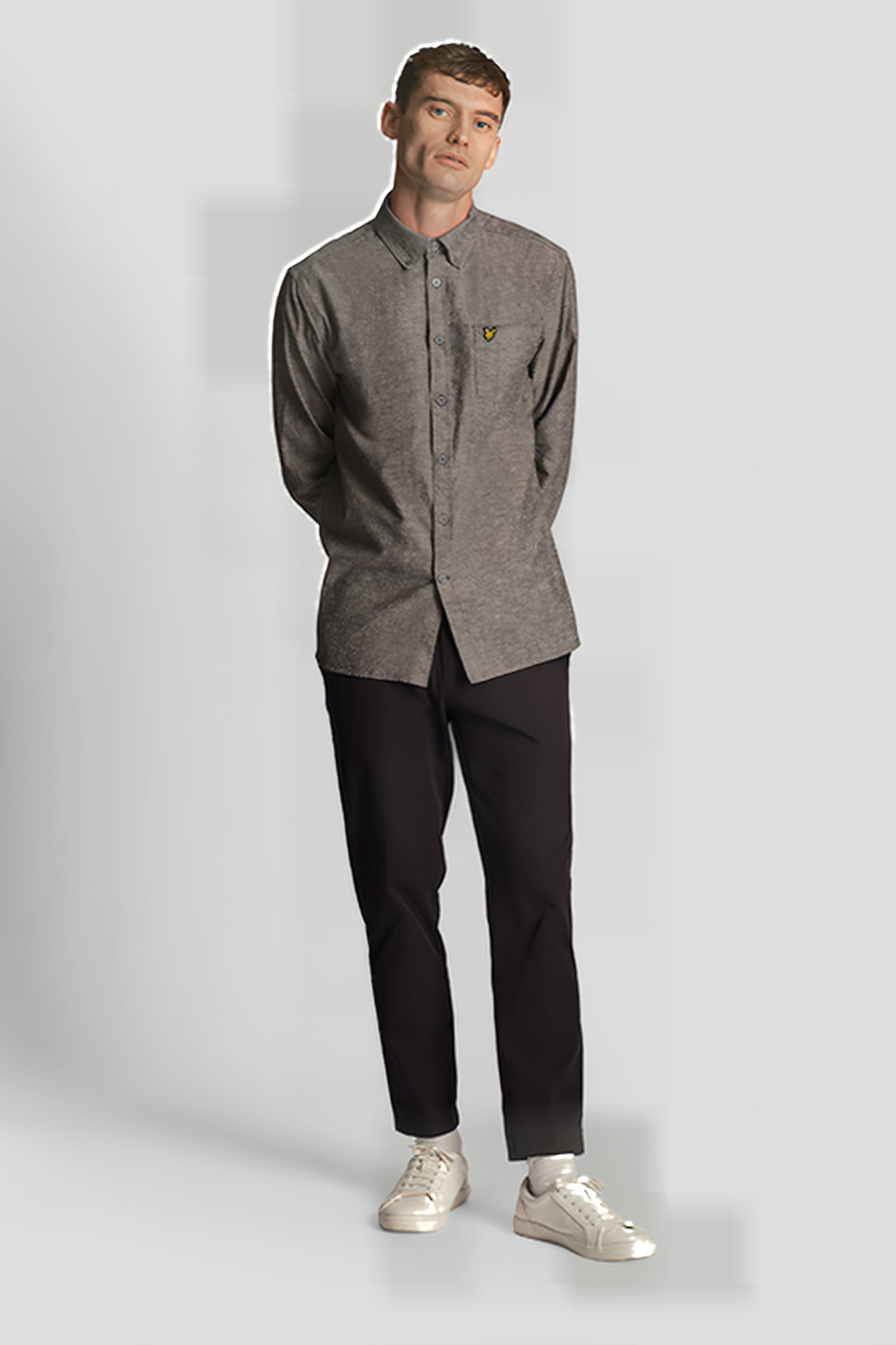 COTTON LINEN BUTTON DOWN SHIRT DARK NAVY 1