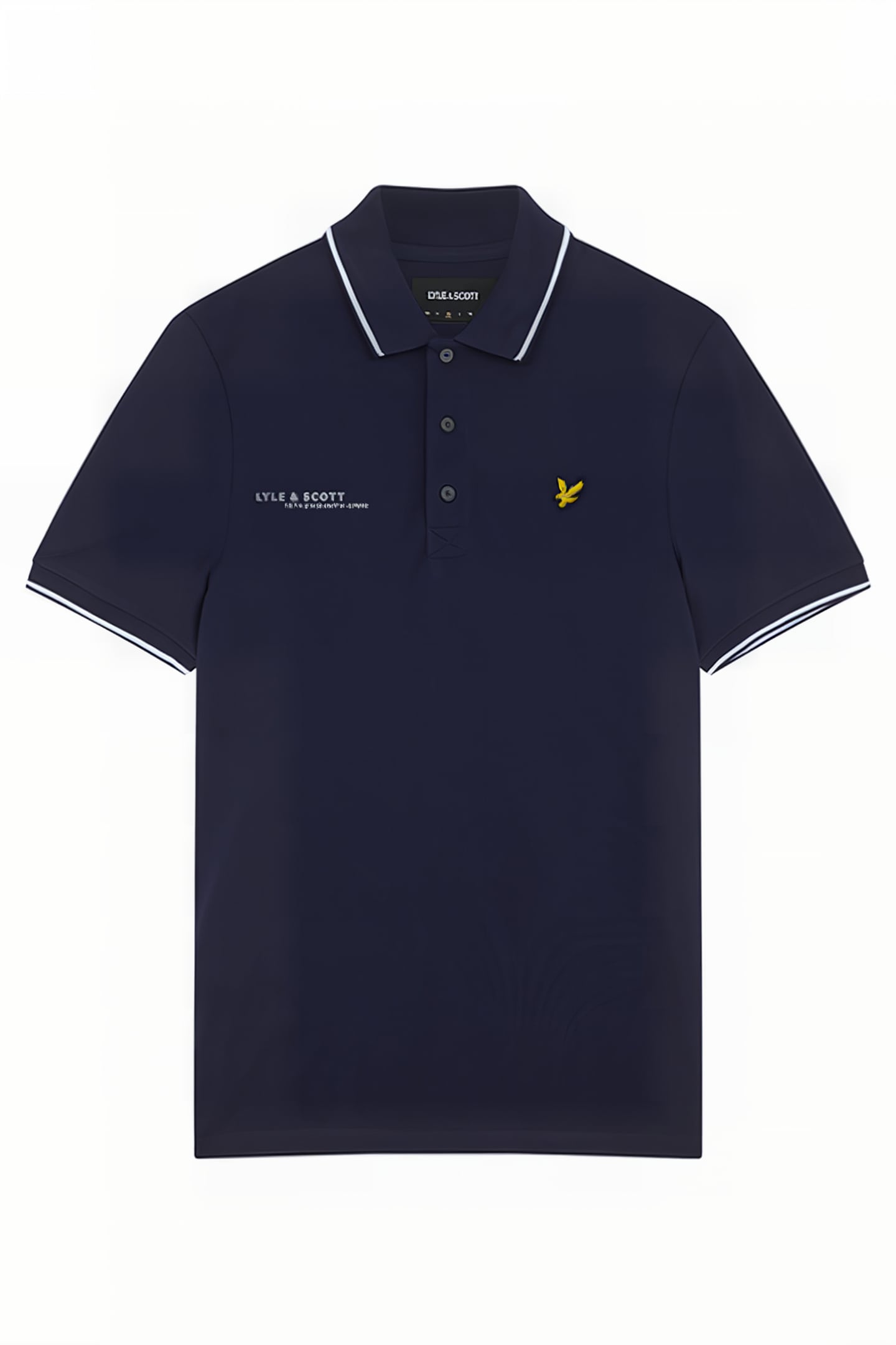 CO-ORDINATE PRINT TIPPED POLO SHIRT NAVY/ WHITE 4