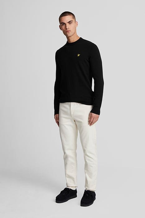 LAMBSWOOL BLEND CREW NECK JUMPER JET BLACK MARL 3