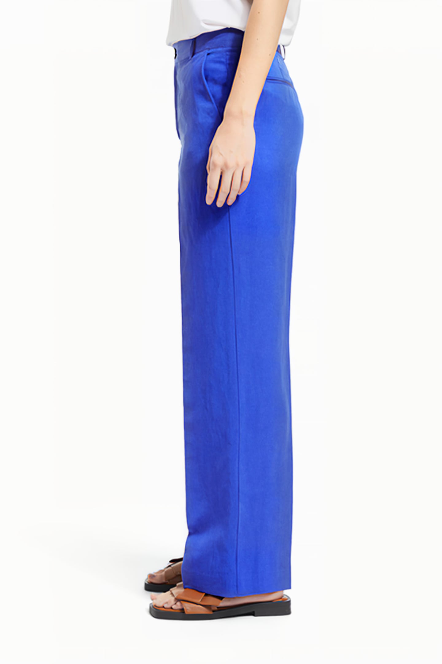 EDIE - HIGH RISE WIDE LEG TROUSERS ELECTRIC BLUE 6