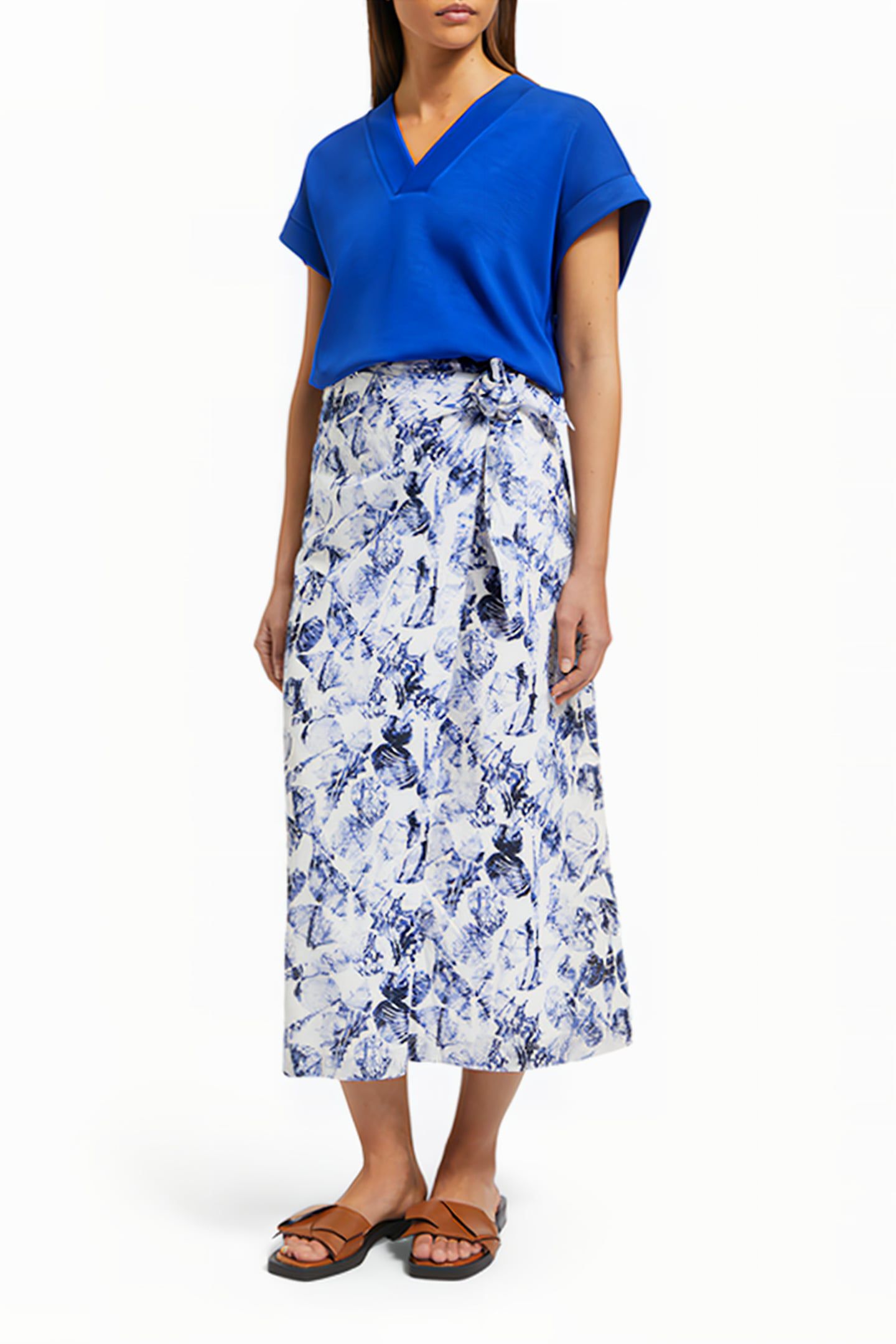 PRINTED MIDI-LENGTH SARONG SHELL BATIK BLUE 3