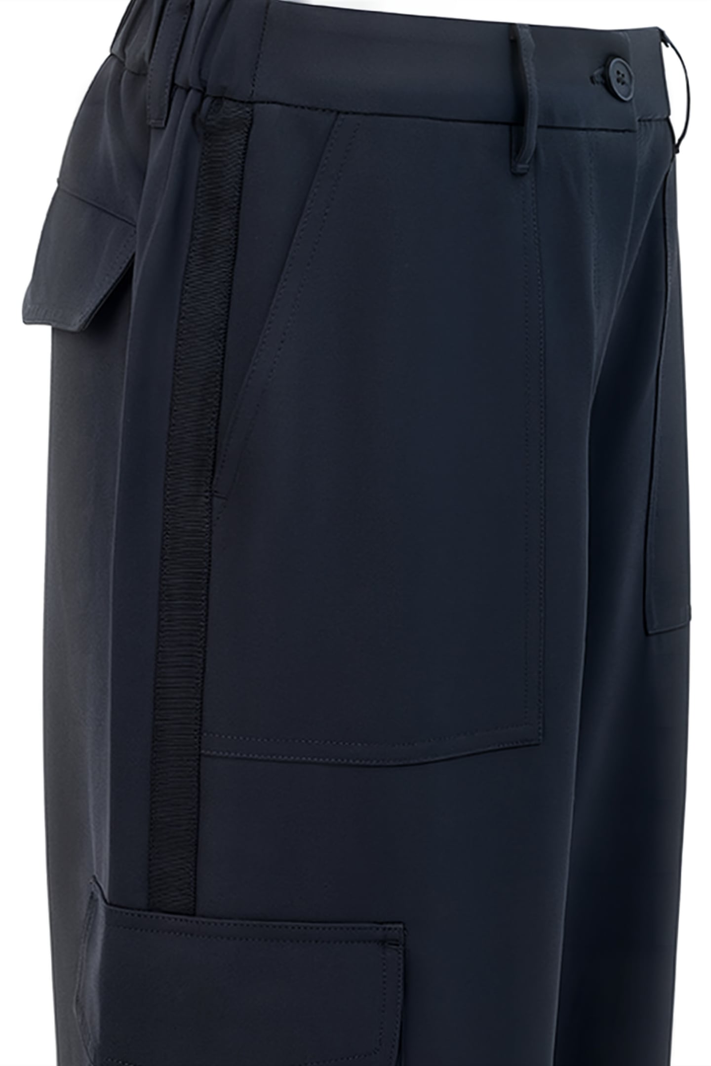 DRAPEY WIDE LEG COMBAT TROUSERS BLACK 2