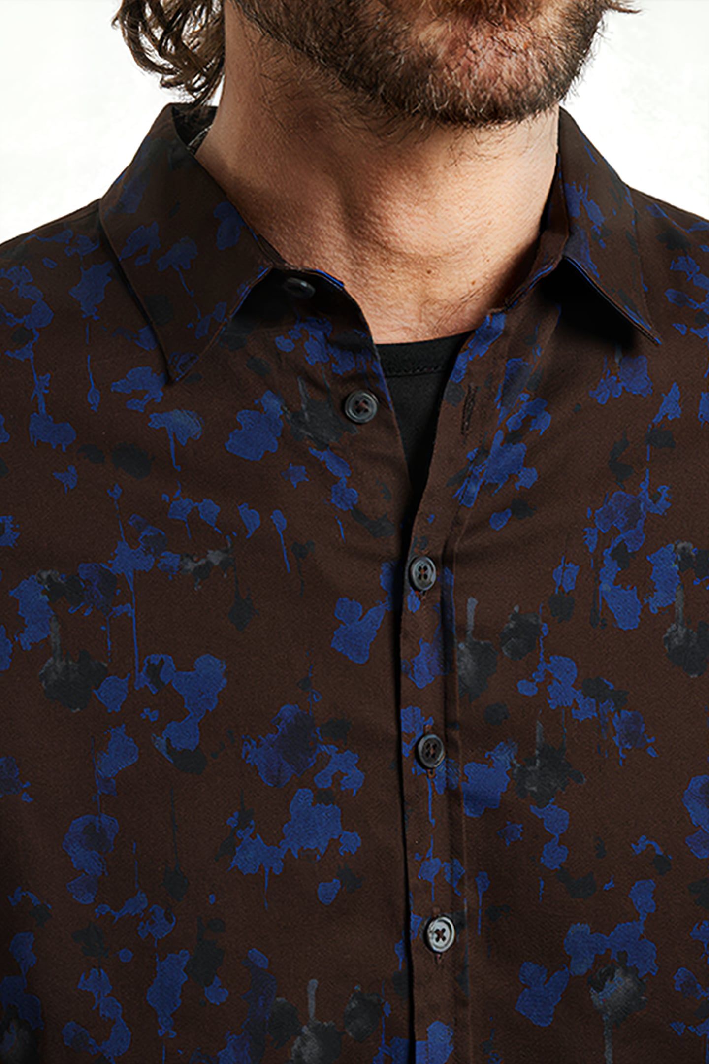 MULTI BUTTON SLIM FIT SHIRT ESPRESSO 3