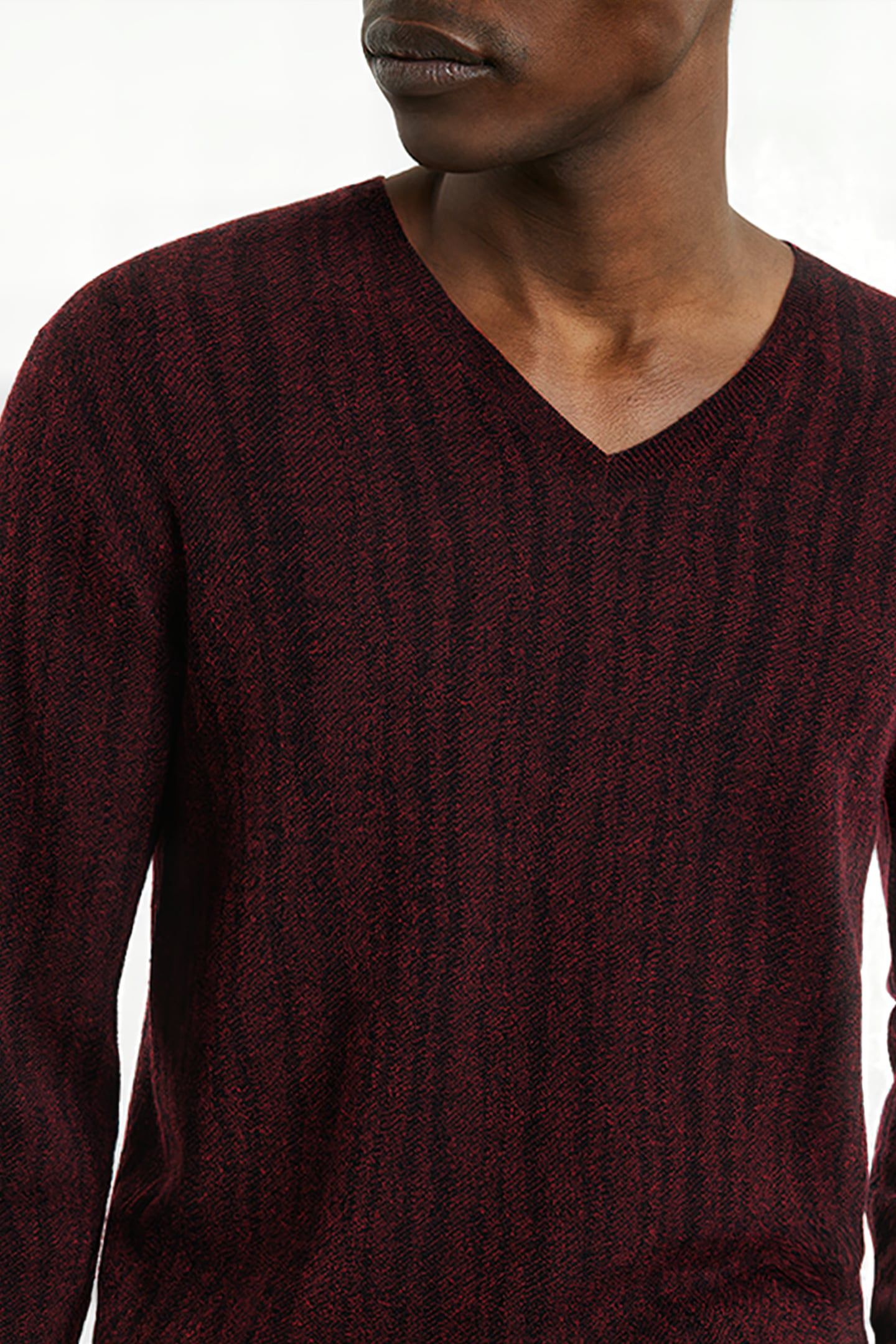 BANDERA REGULAR FIT V NECK MERLOT 3