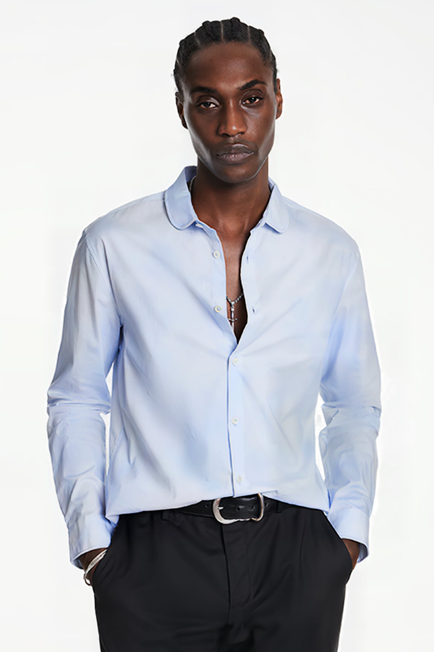 SLIM FIT SHIRT WITH WIRE WINTER SKY BLUE 1