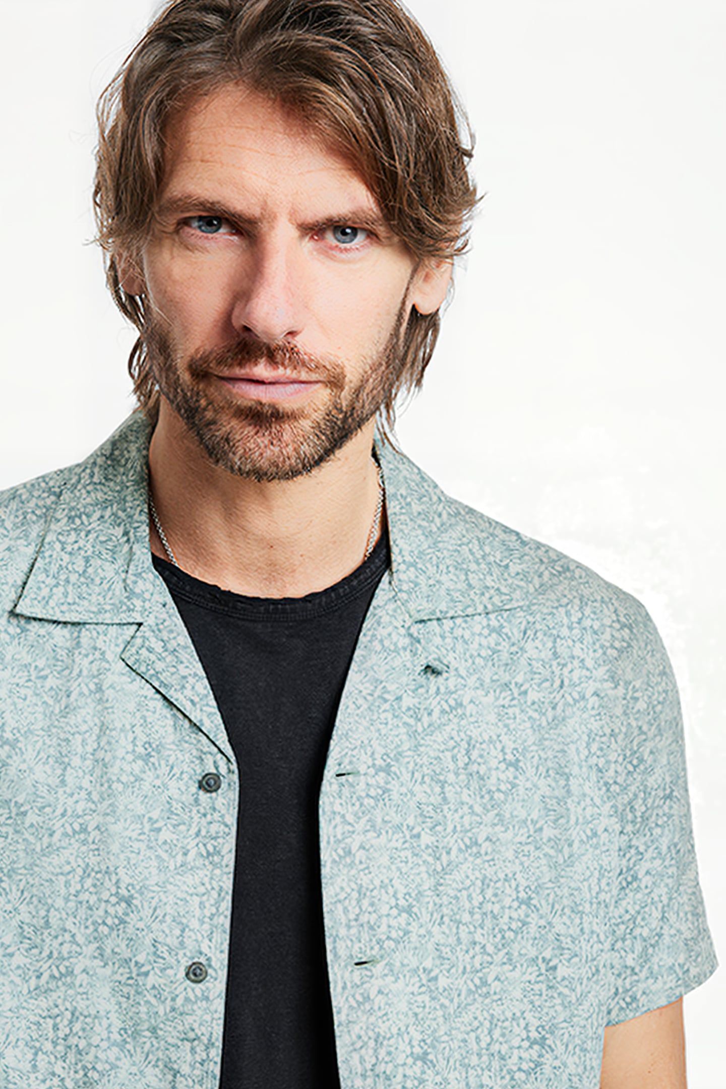 DANNY JUNGLE PRINT SHIRT STEEL BLUE 3