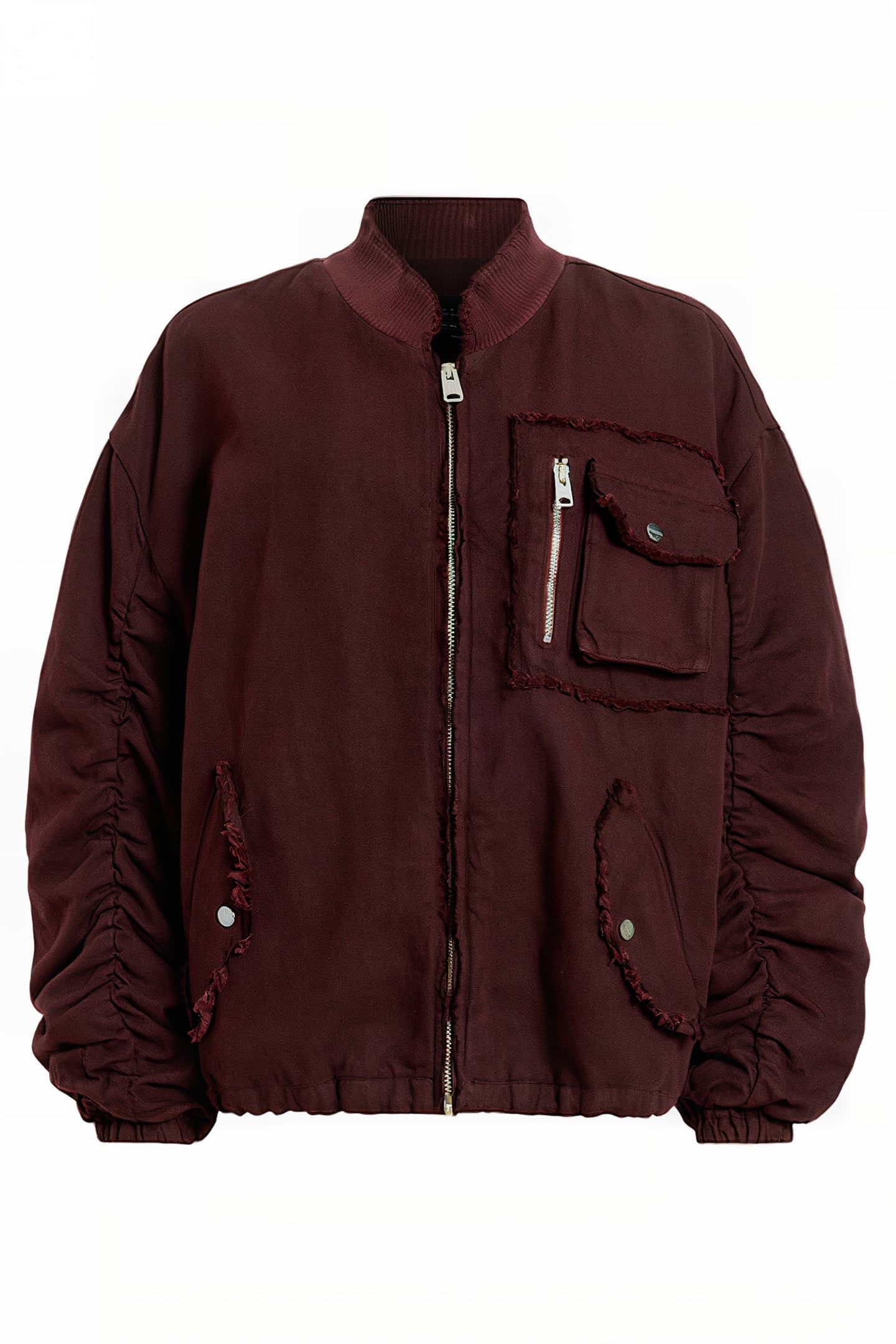 RUE BOMBER JACKET DARK WINE RED 4