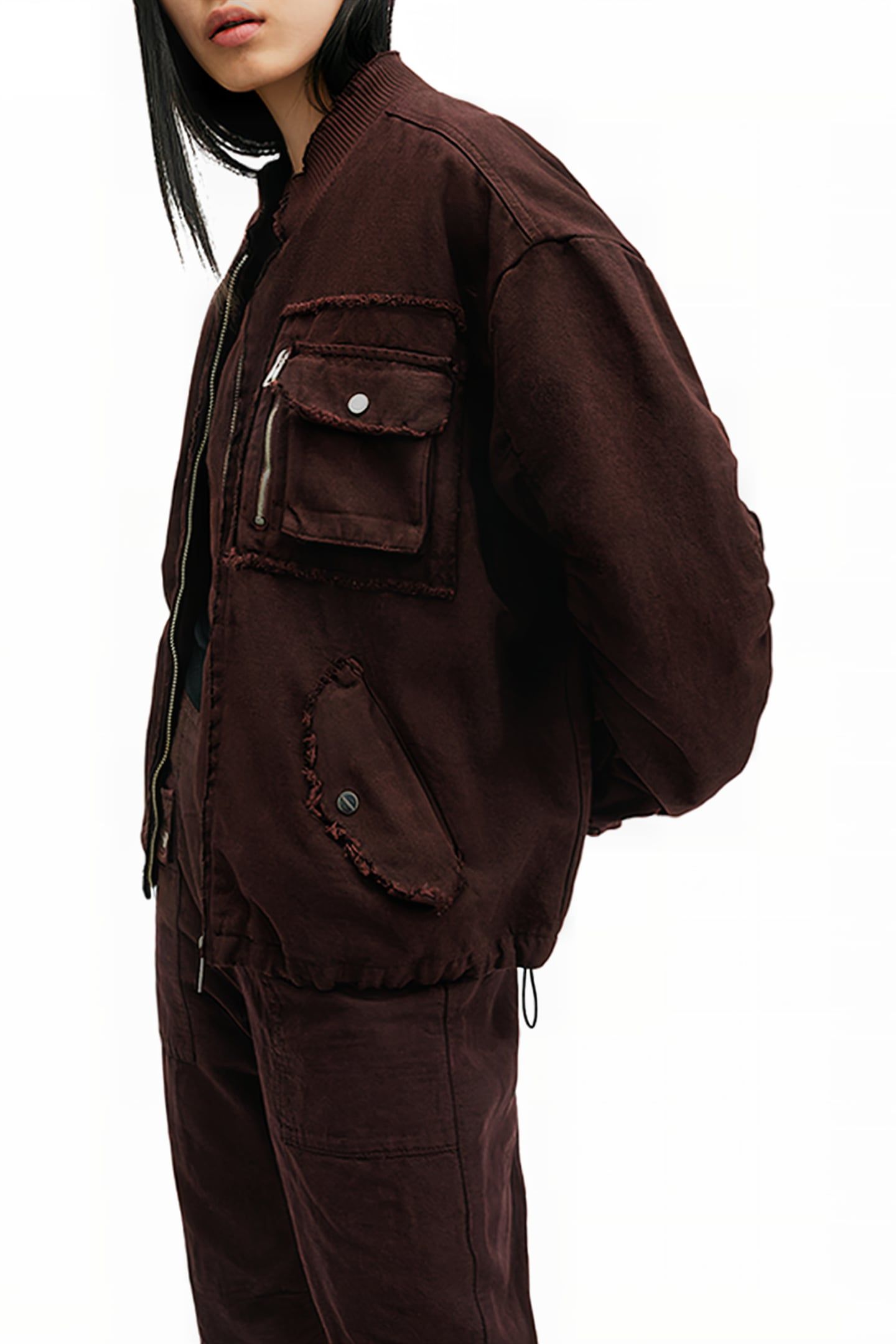 RUE BOMBER JACKET DARK WINE RED 6