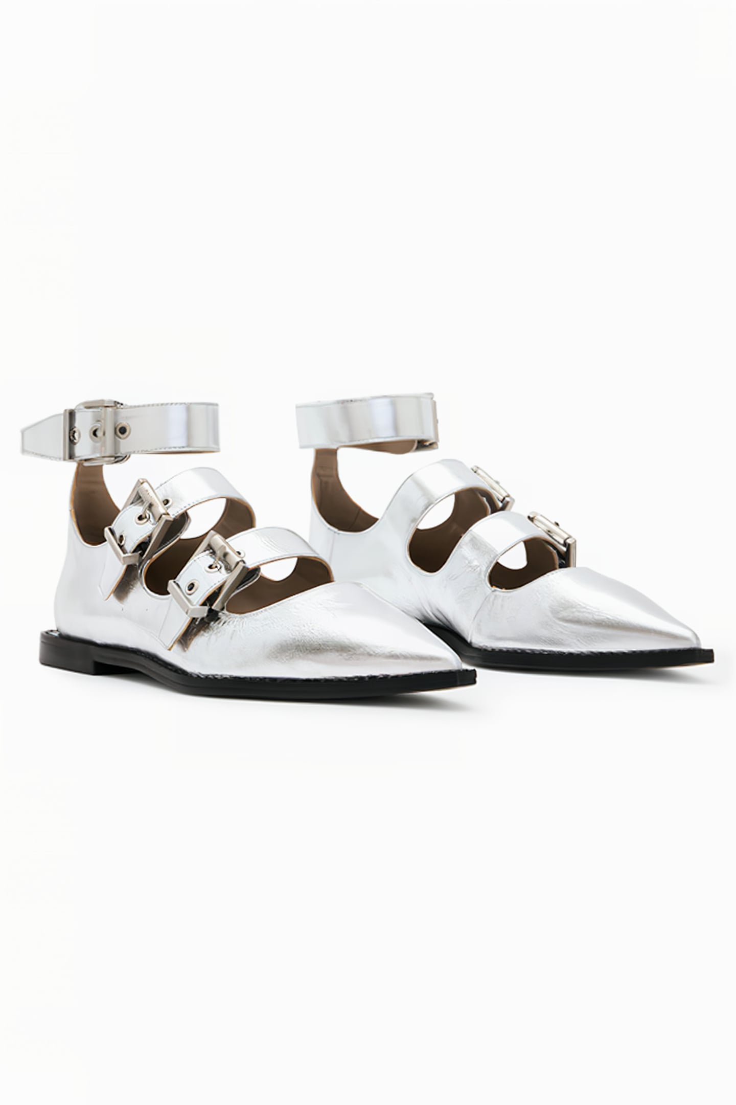 SUSAN BUCKLE SHOE SILVER 4