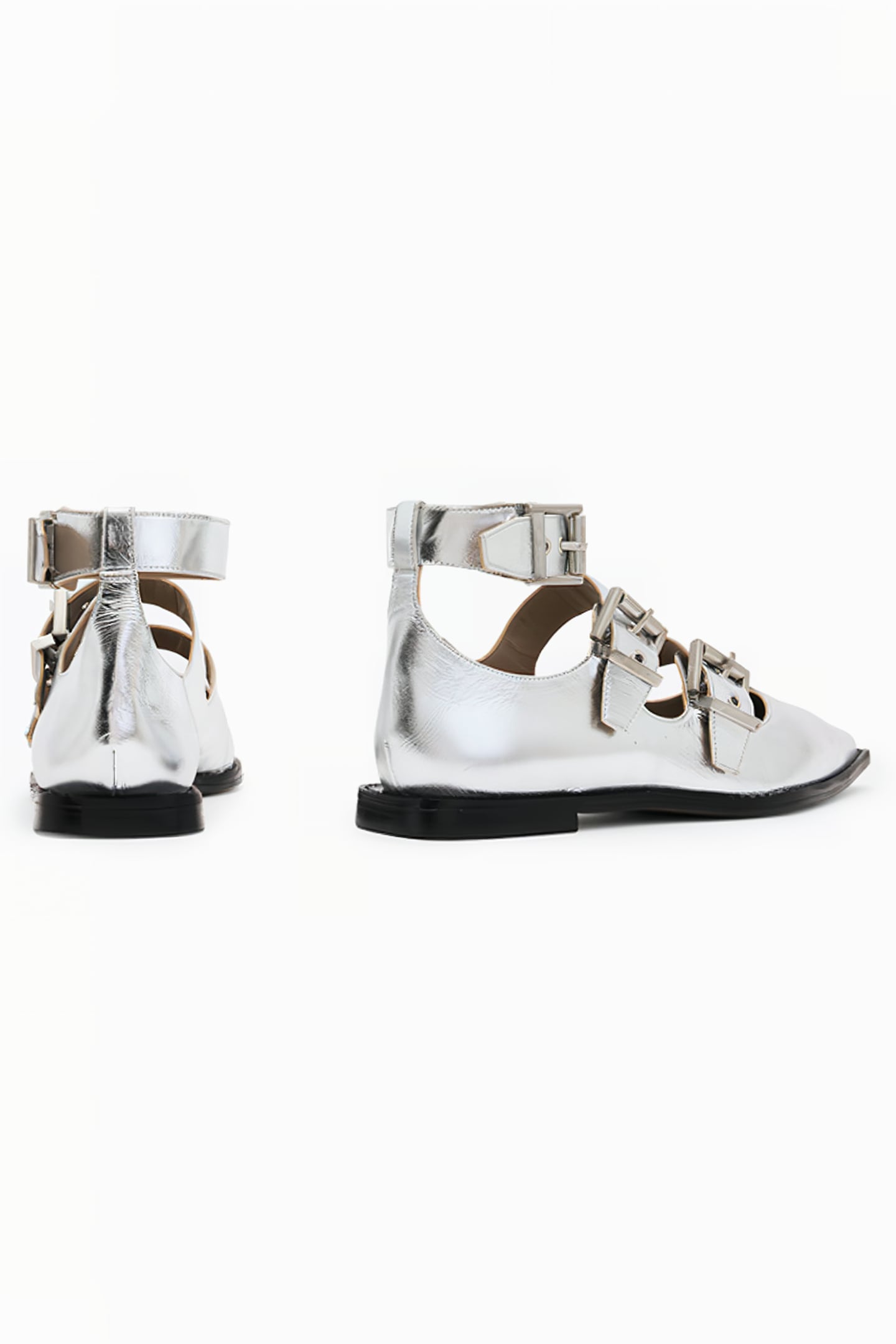 SUSAN BUCKLE SHOE SILVER 5