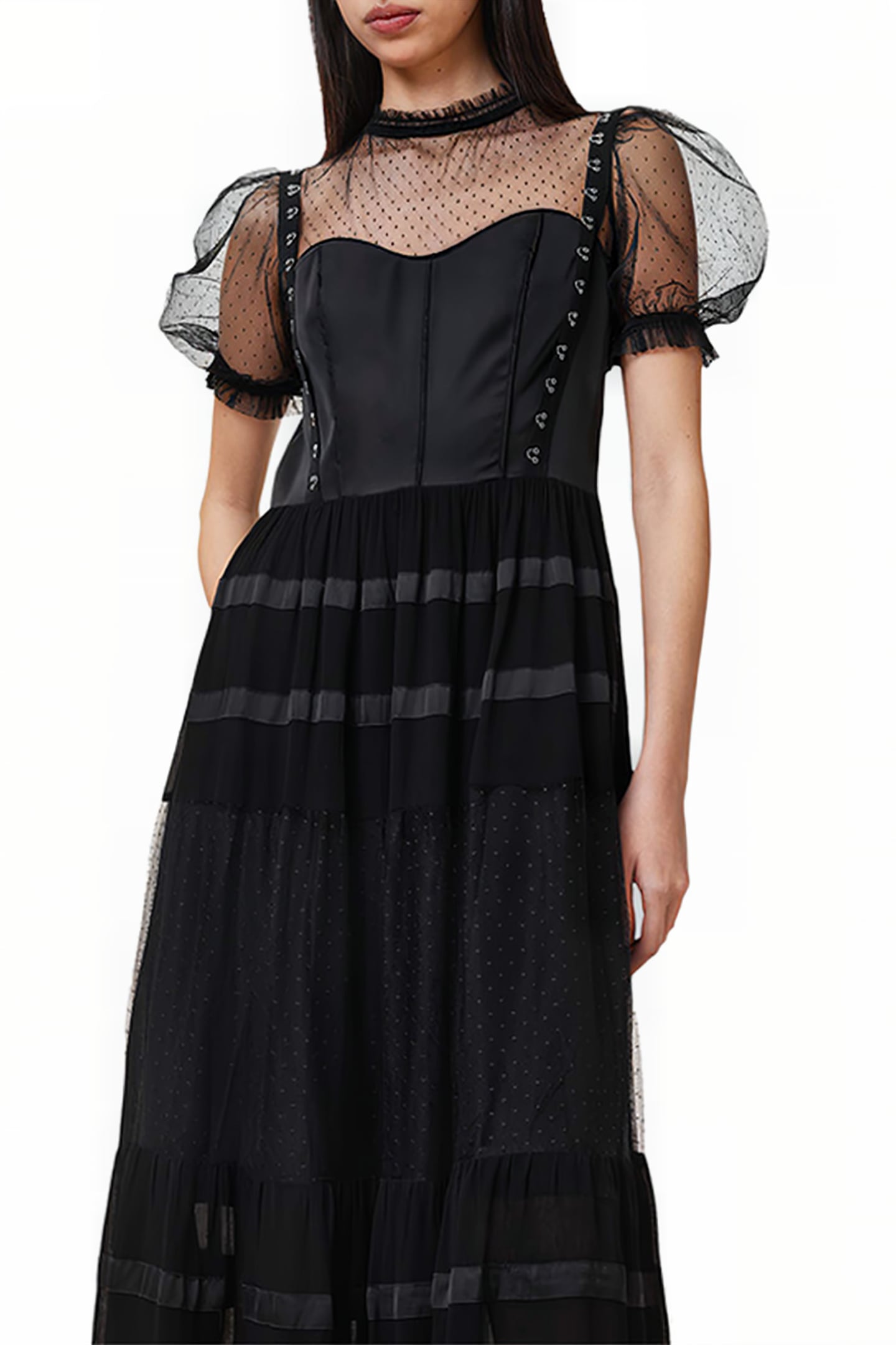 RYLA DOT DRESS BLACK 6