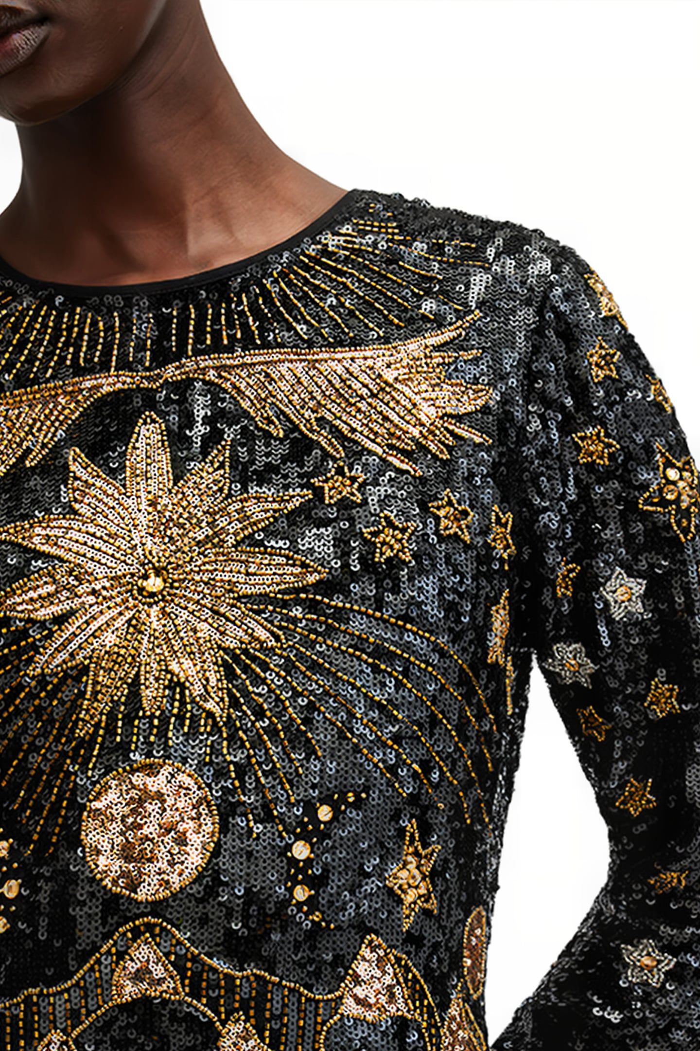 NOUSHKA MAXI DRESS BLACK/GOLD 6
