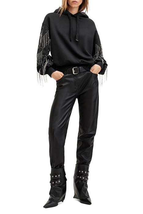 LENNON TASSEL HOODY WASHED BLACK 1