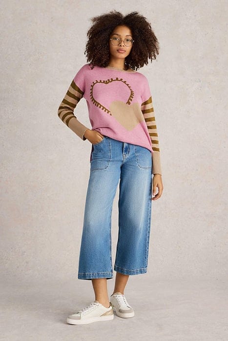 OLIVE HEART JUMPER PINK MULTI 1