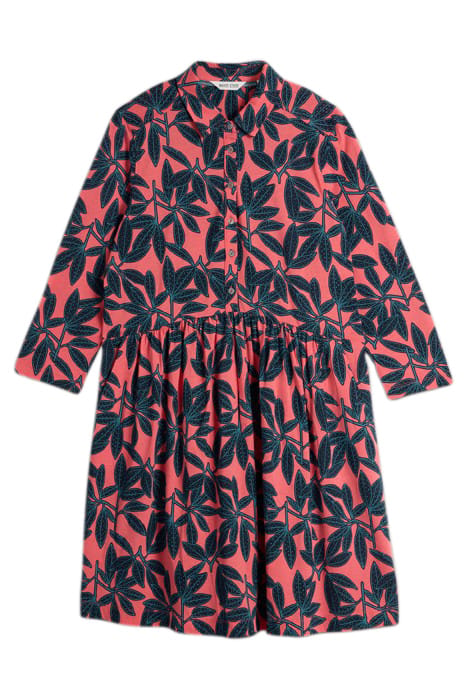 EVERLY JERSEY SHIRT DRESS RED PRINT 3