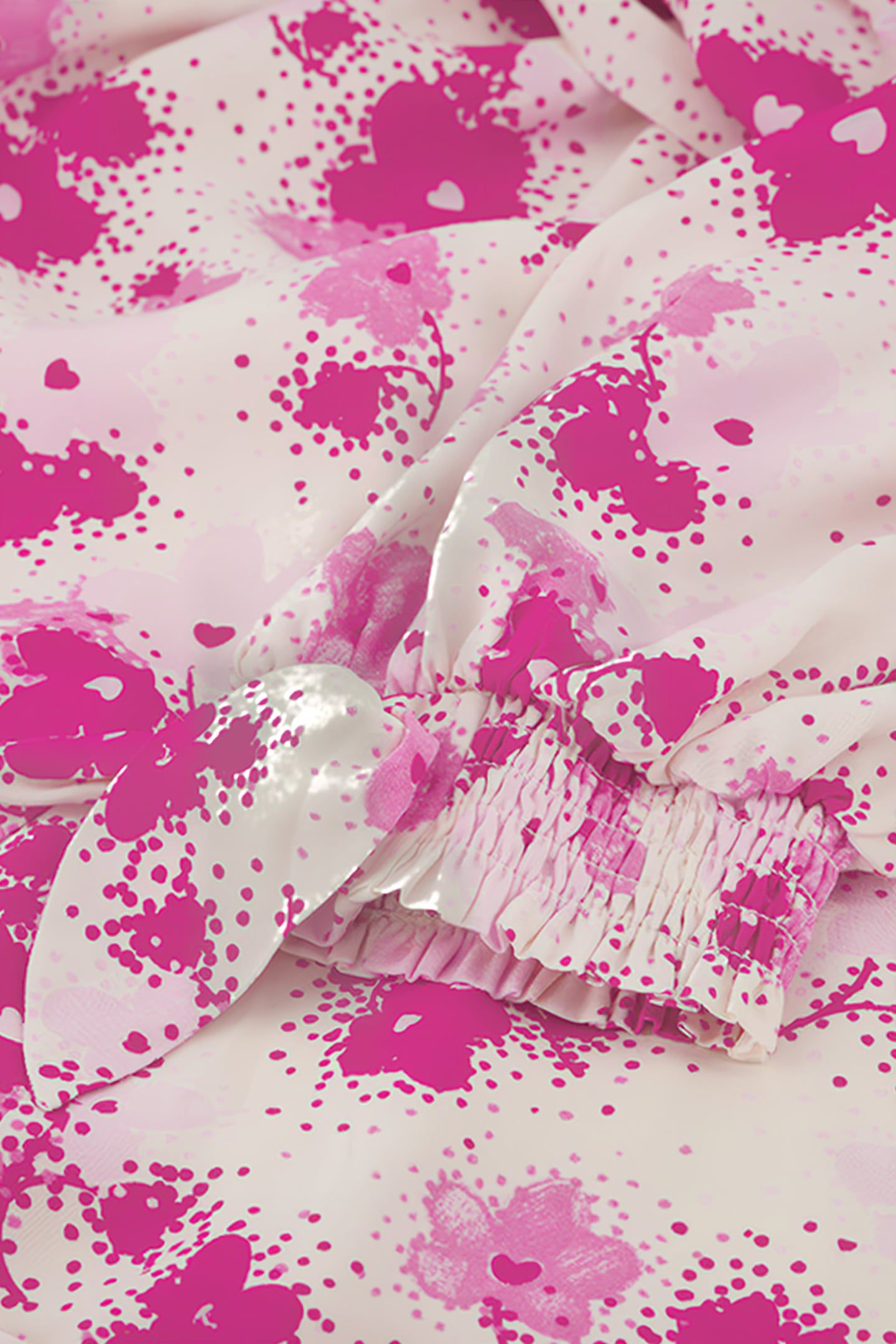 HANNAH DRESS HOT PINK/CREAM WHITE 5