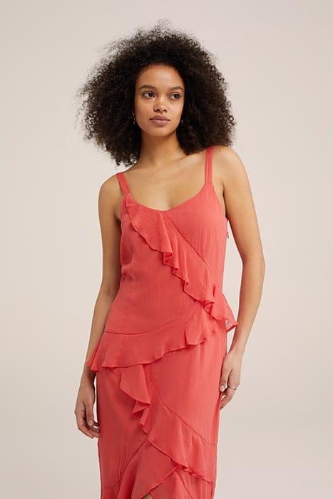 DRESS MID LENGTH CORAL PINK 4