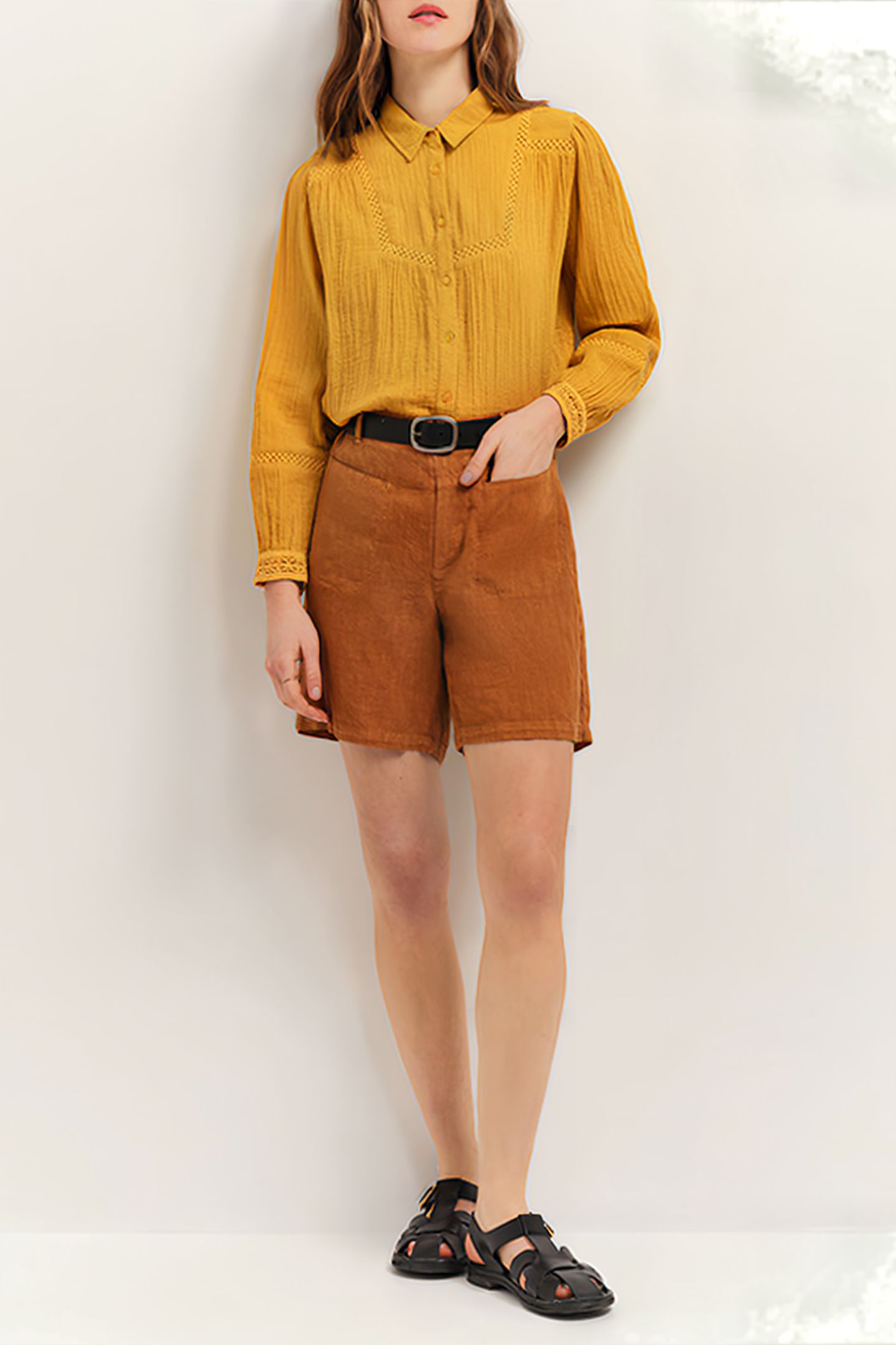 CHLOE - HONEY EMBROIDERED PLAID SHIRT 3